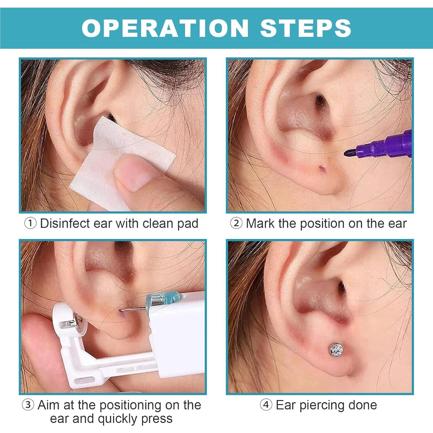 Kit de Perforación de Orejas Autdor 36Pcs - Incluye Pistolas y Studs