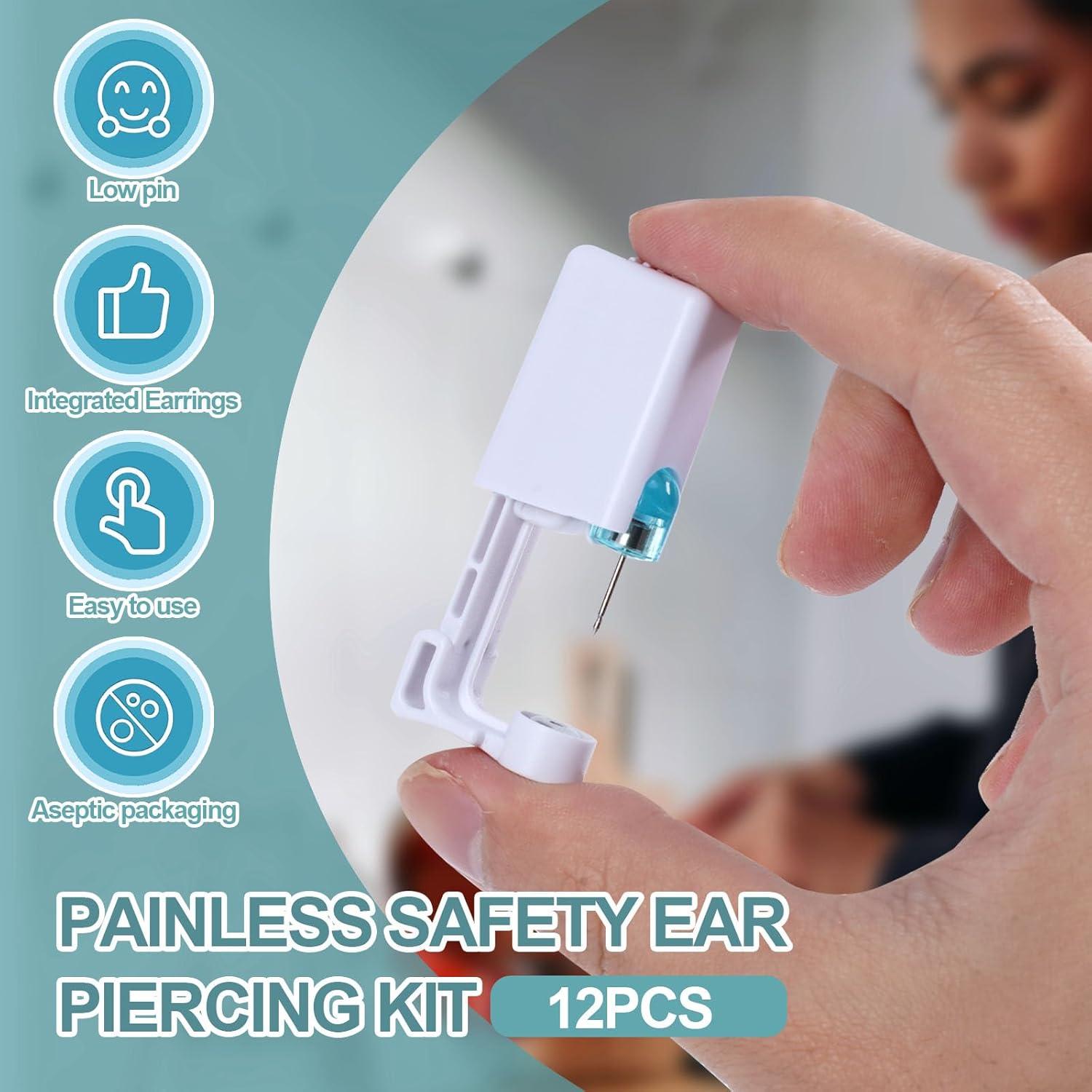 Kit de Perforación de Orejas 12PCS OT-NVWOZR con Aretes y Alcohol