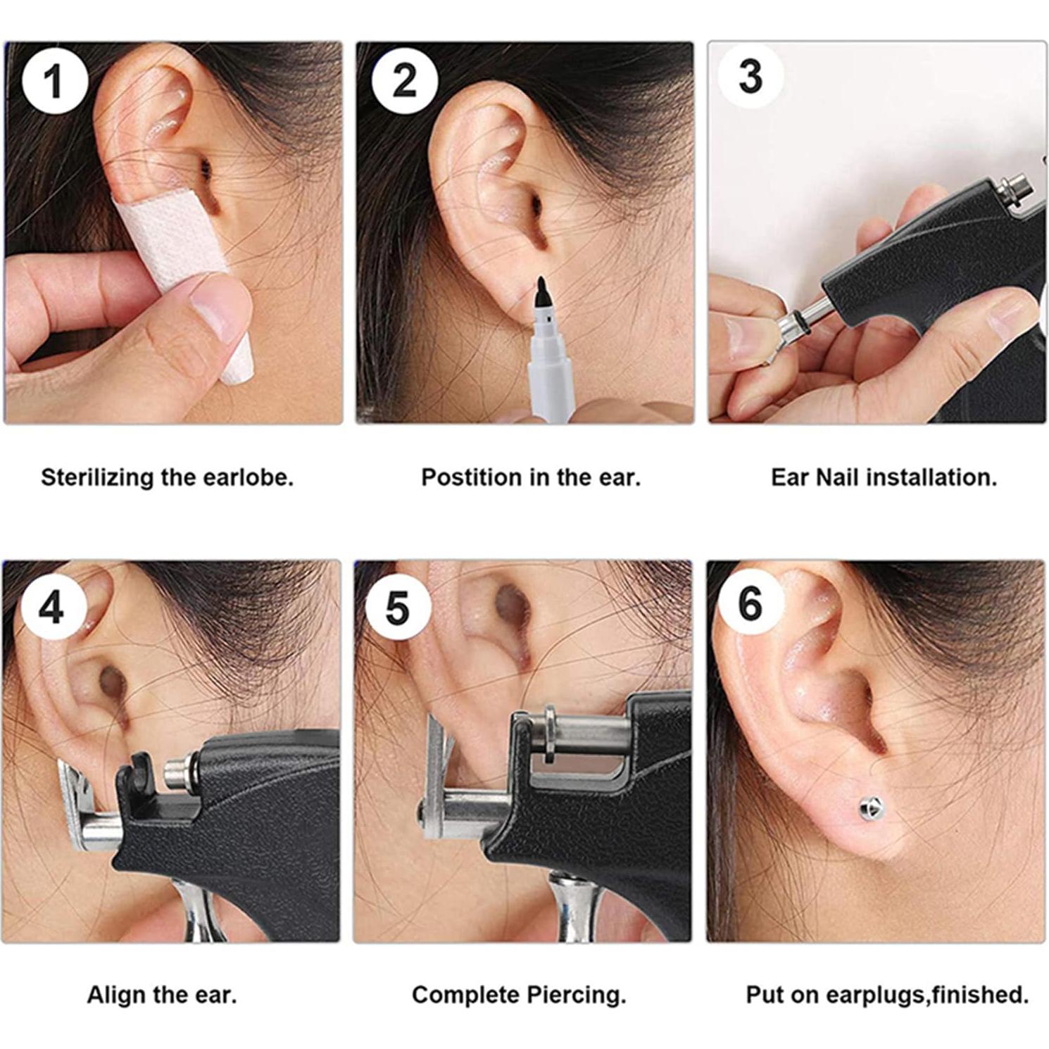 Kit Profesional de Perforación de Orejas HONGTU con 204 Piezas