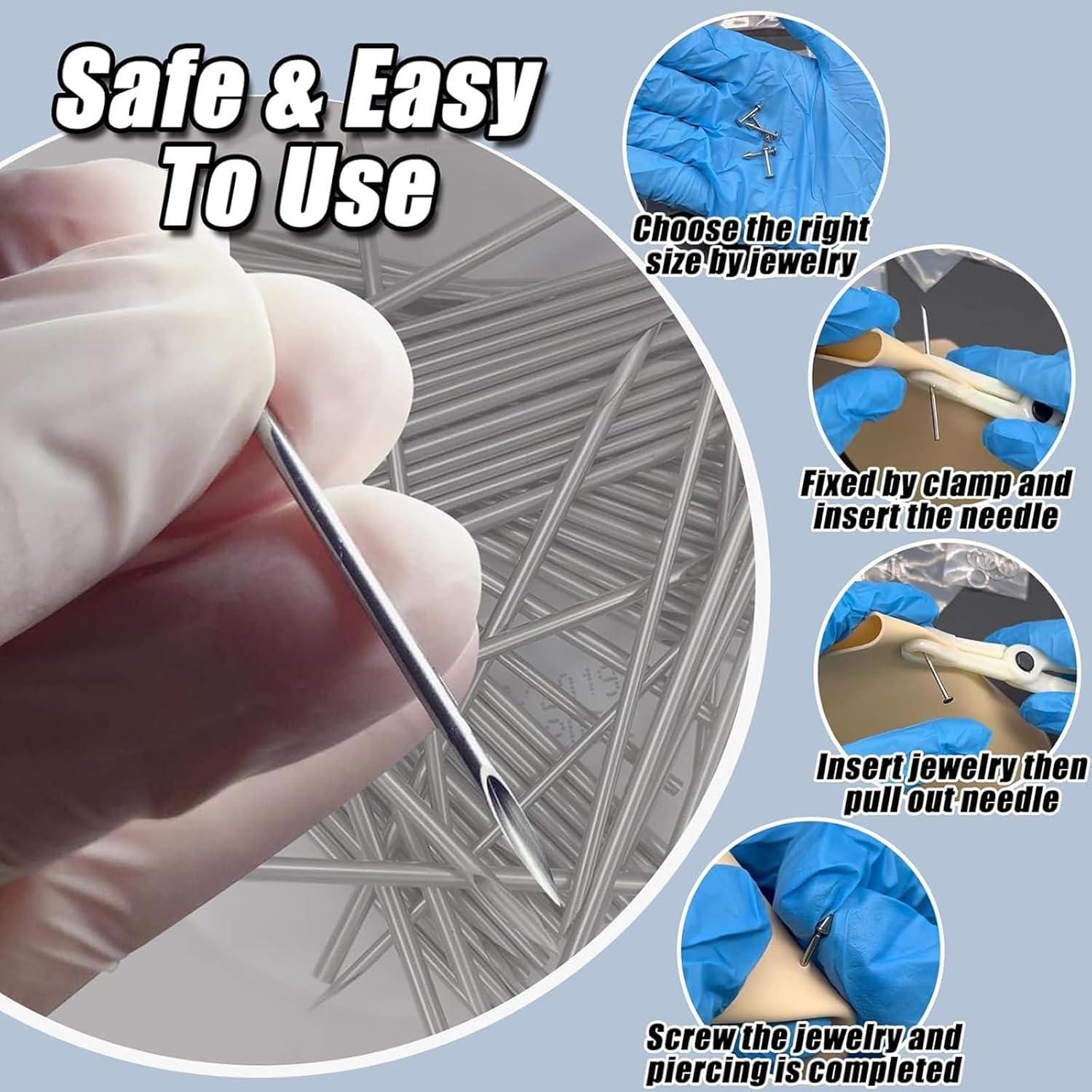 Kit de Piercing Profesional 66 Piezas JUDERO - Agujas 12G a 20G