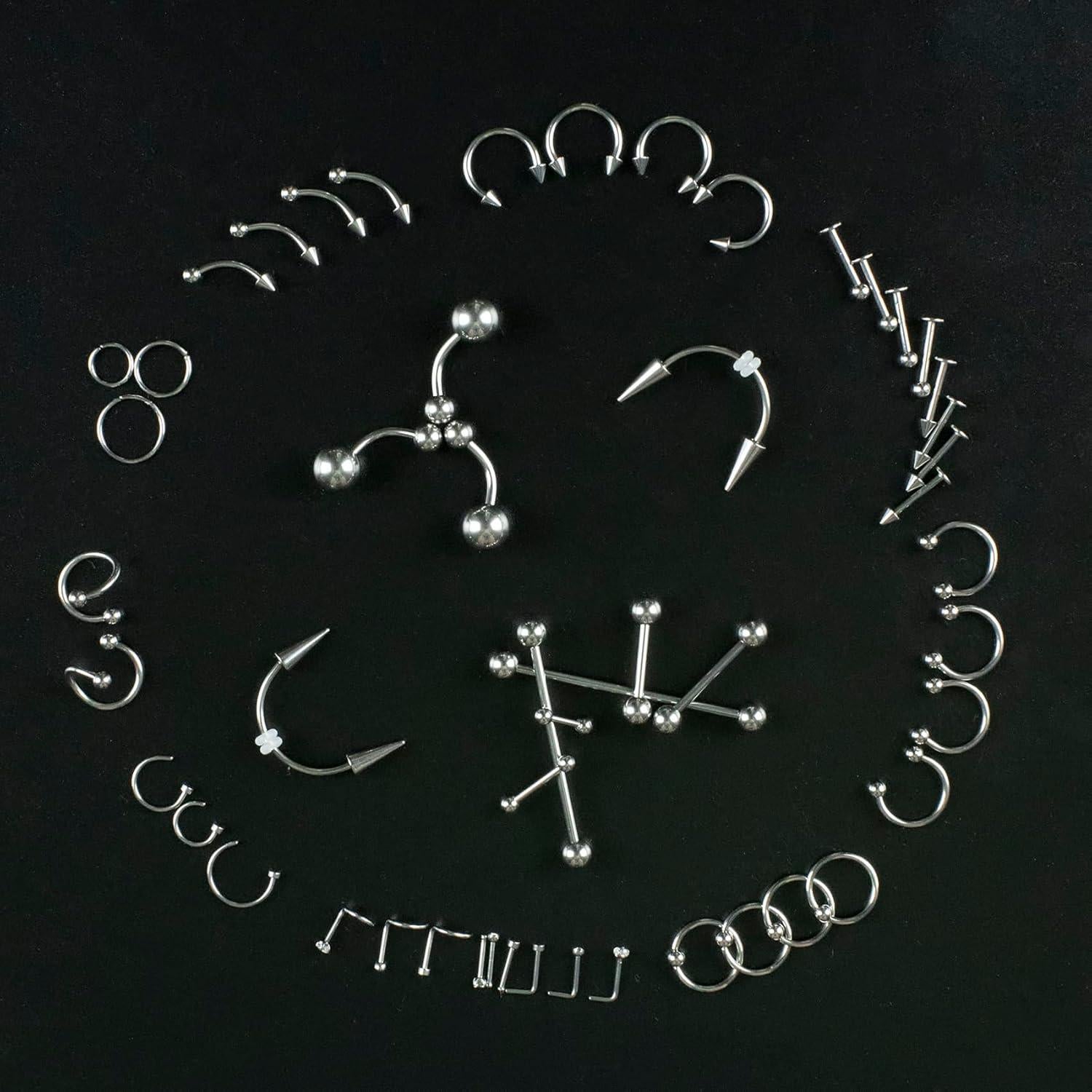 Kit de Piercing Corporal 94 Piezas TKKUY Acero Inoxidable