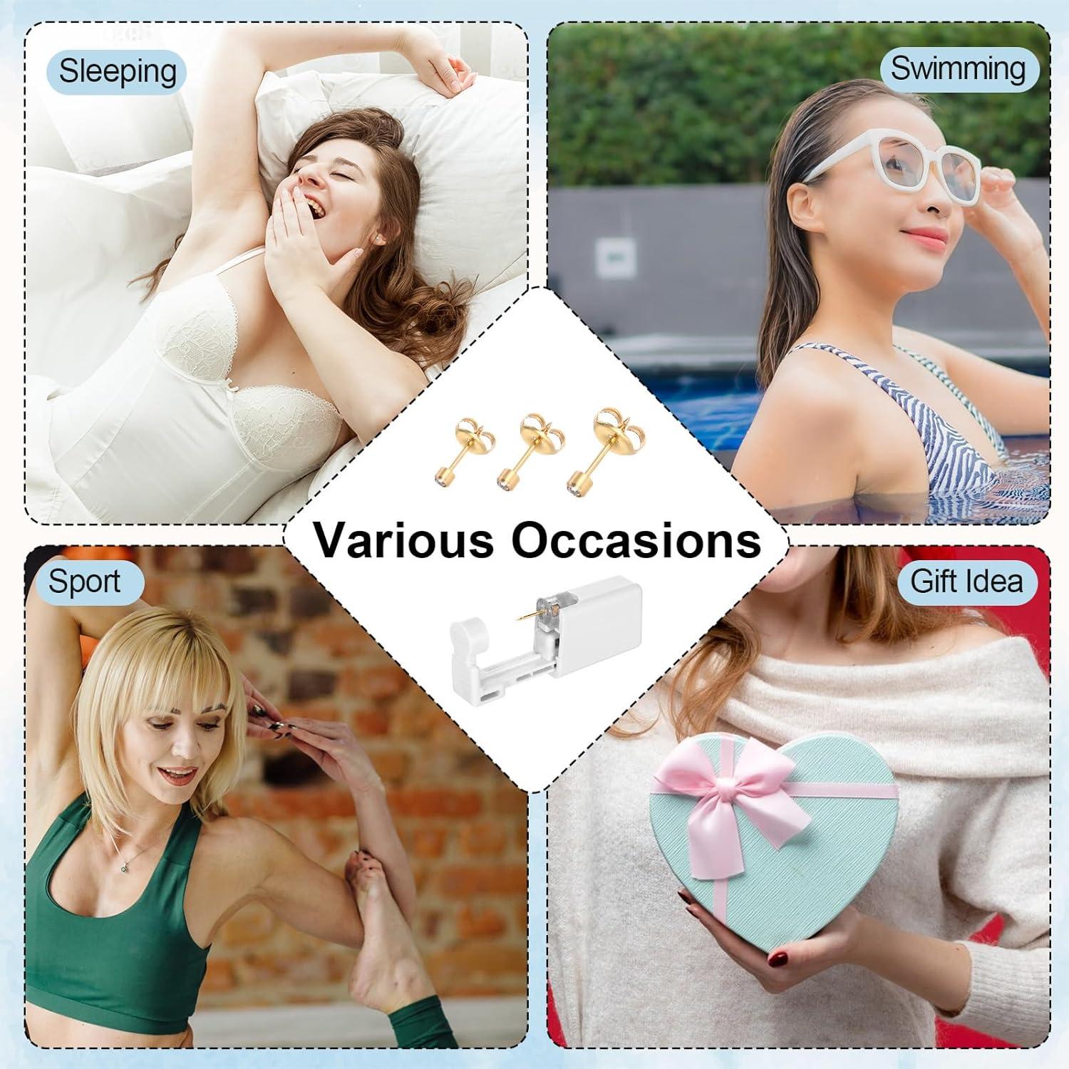 Kit de Perforación de Orejas Keggaen 43 Piezas Doradas