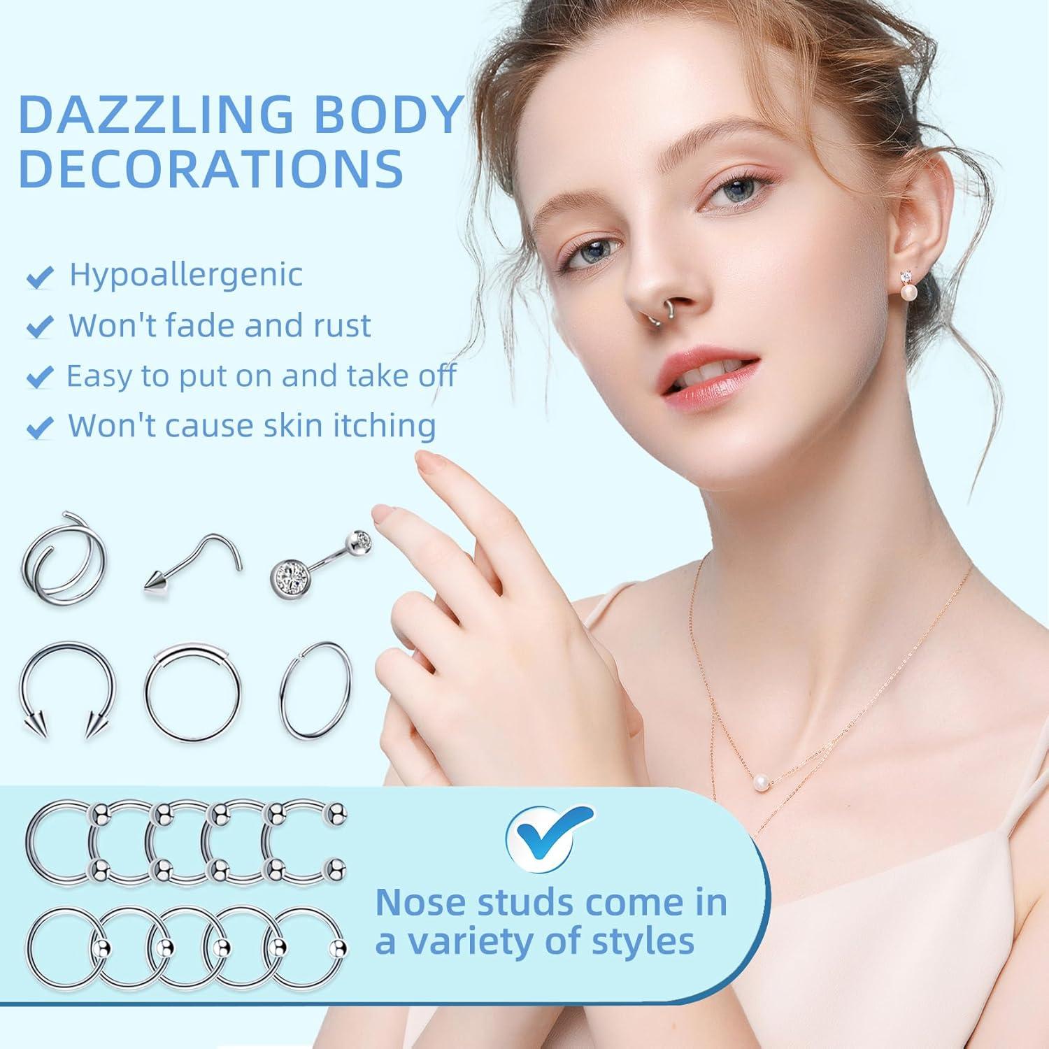 Kit de Piercing Tustrion 153 Piezas Acero Inoxidable 316L