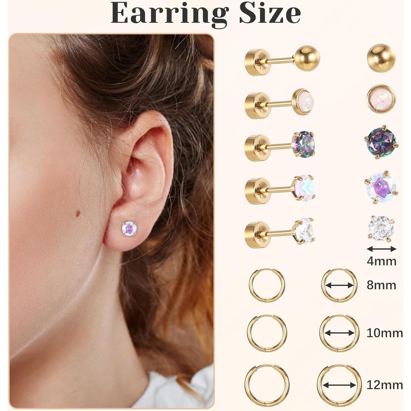 Kit de Herramientas para Piercing 16G 18G - Agarrador y Pendientes