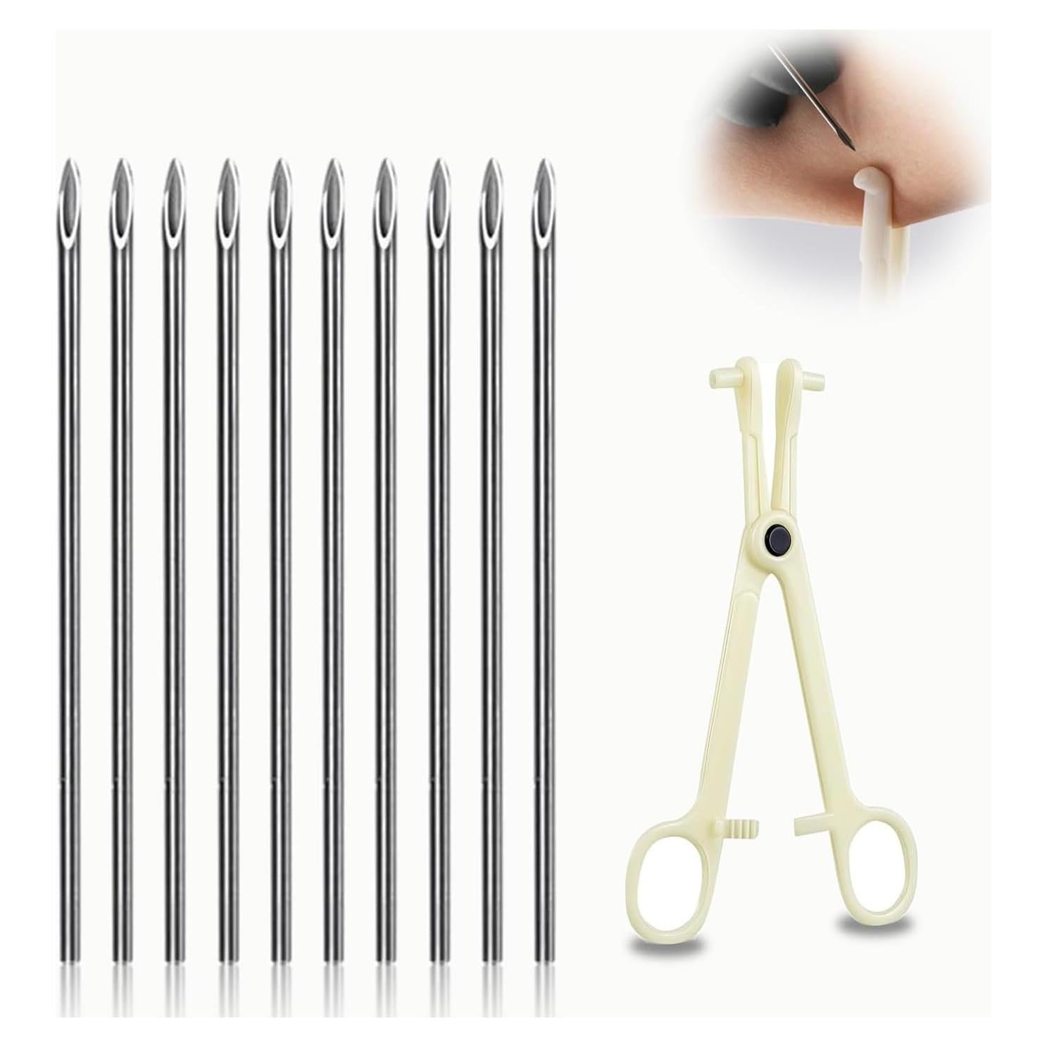 Kit de 30 Agujas para Piercing Estériles 18G Acero Inoxidable