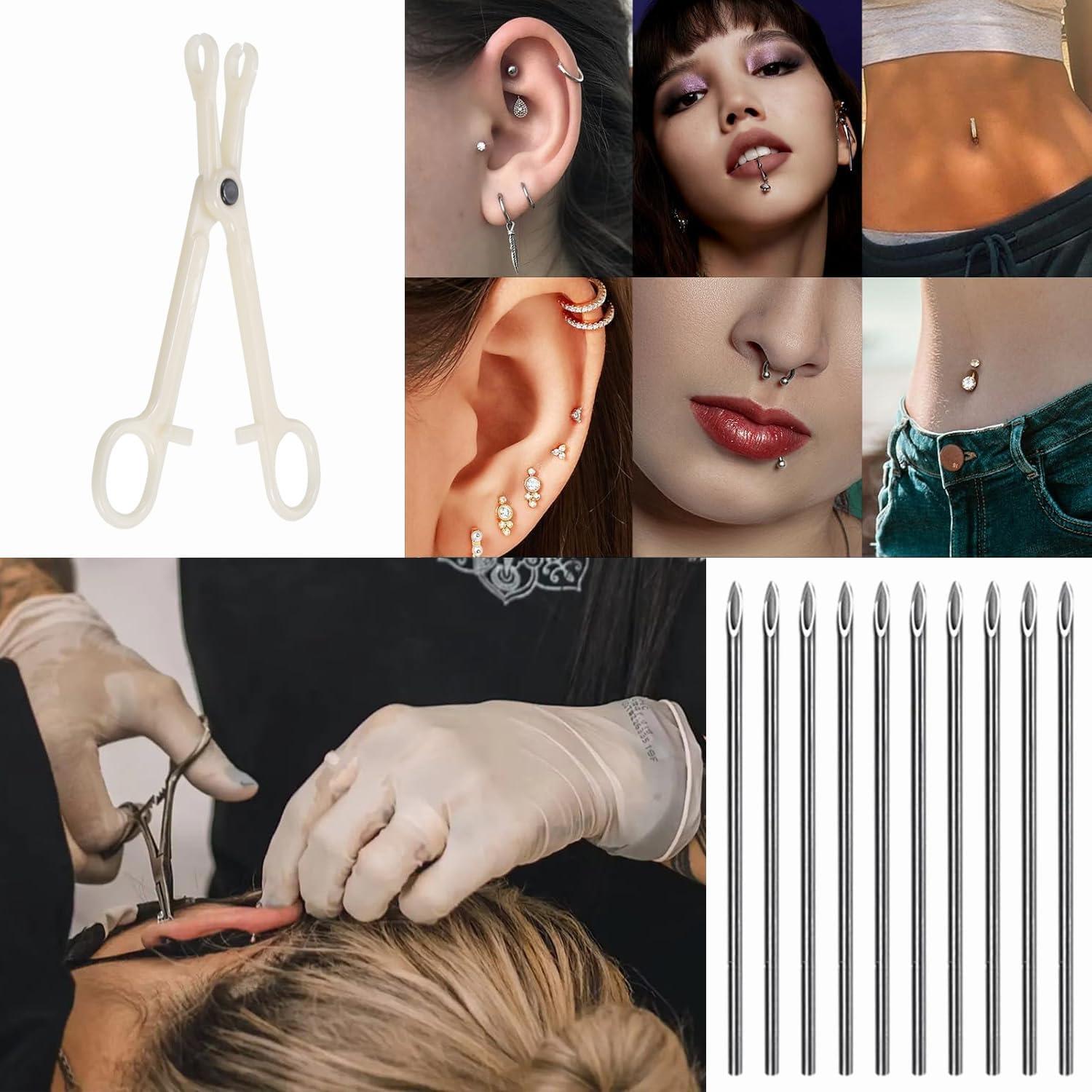 Kit de 30 Agujas para Piercing Estériles 18G Acero Inoxidable