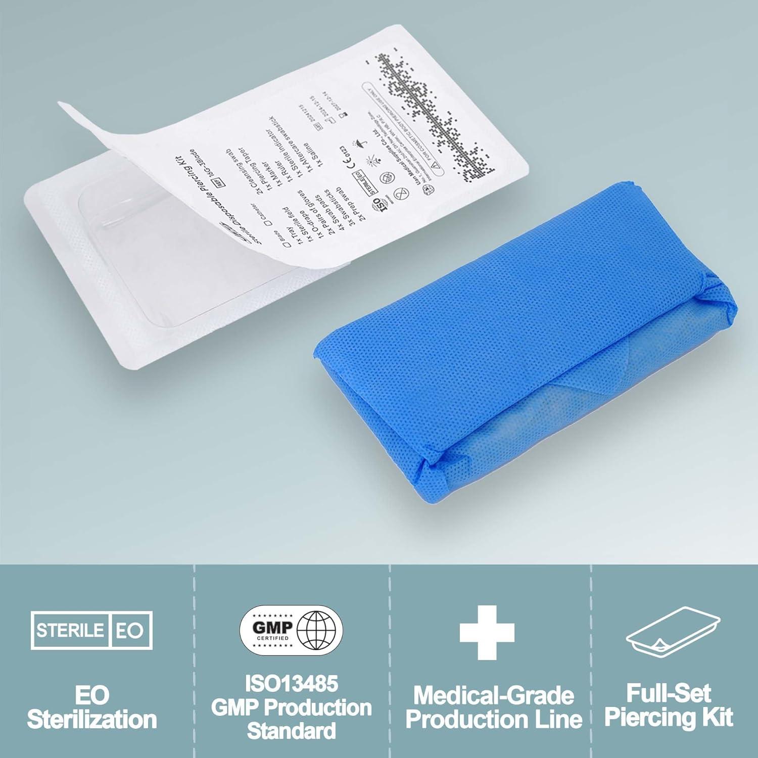 Kit de Piercing Estéril UAN 16G de Joyería de Titanio