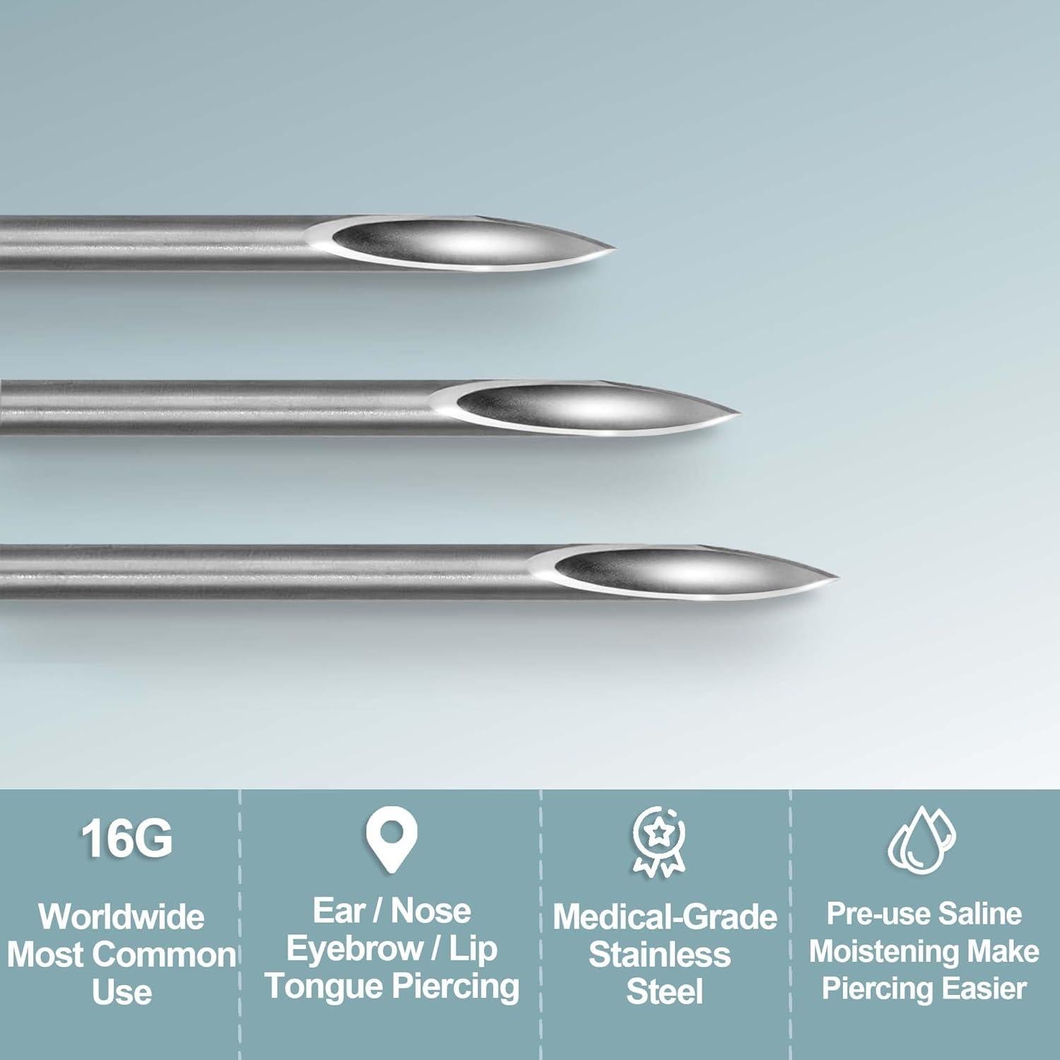 Kit de Piercing Estéril UAN 16G de Joyería de Titanio