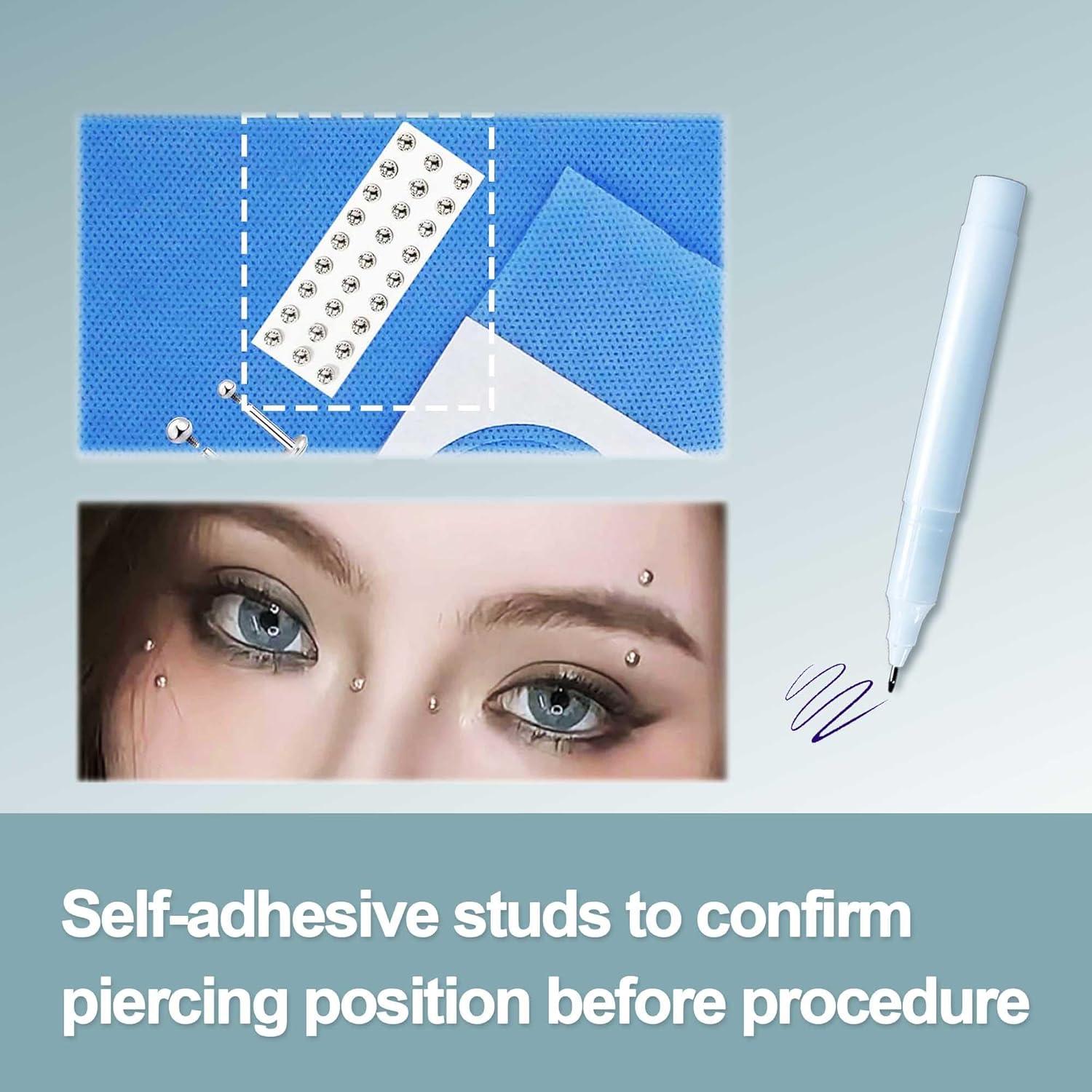 Kit de Piercing Estéril UAN 16G de Joyería de Titanio