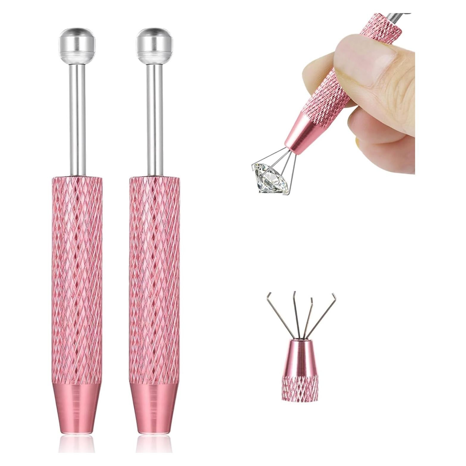 Juego de Herramientas para Agarrar Bolas de Piercing - Starfa Lab - 2 Piezas de Acero Inoxidable Rosa
