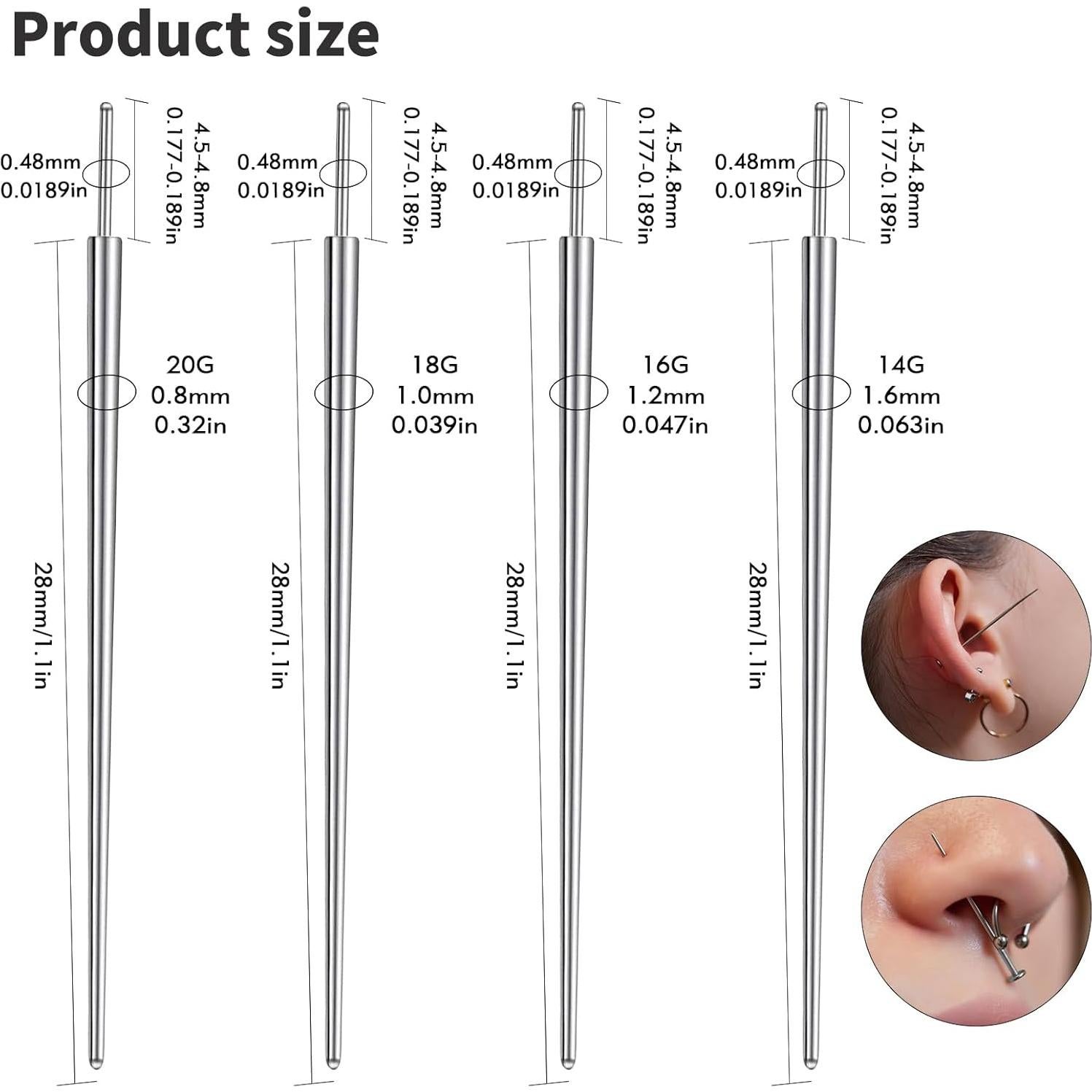 Kit de Herramientas de Cambio de Piercing 4Pcs G23 Titanio