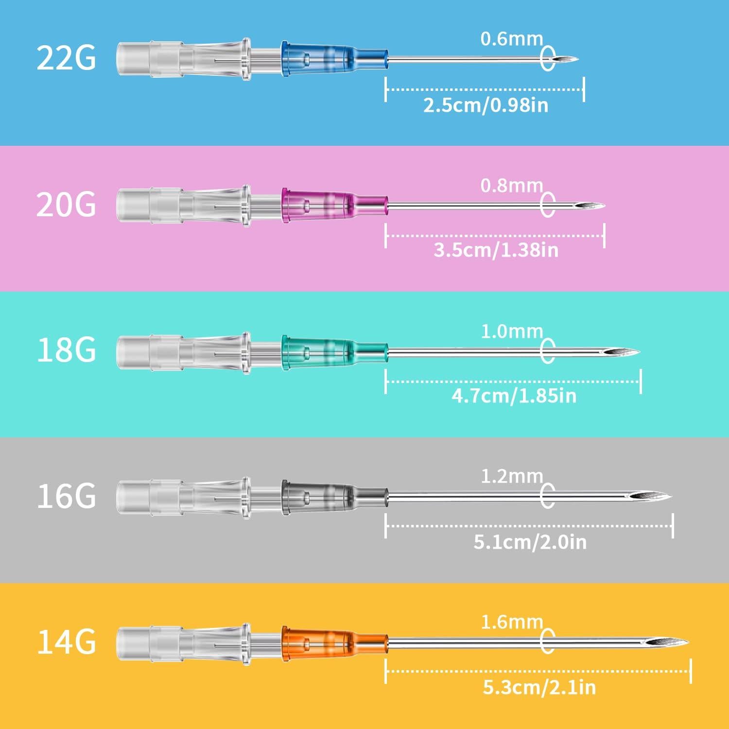 Kit de Catéter de Perforación Mixto 10 Piezas Prgislew 14G-22G
