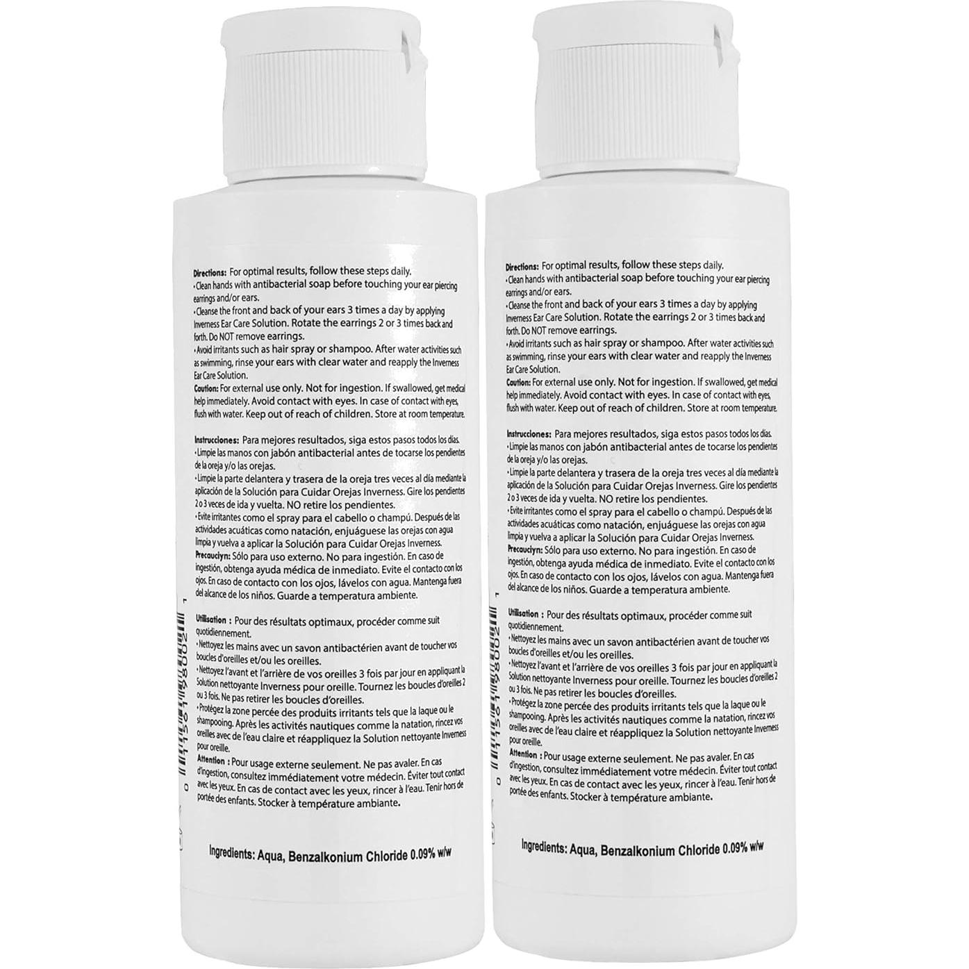 Solución Cuidado Oídos Piercing Inverness 2 Botellas 118 ml