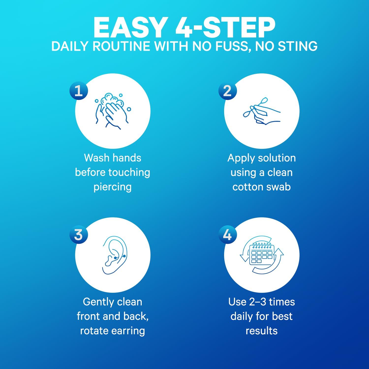 Solución Cuidado Oídos Piercing Inverness 2 Botellas 118 ml
