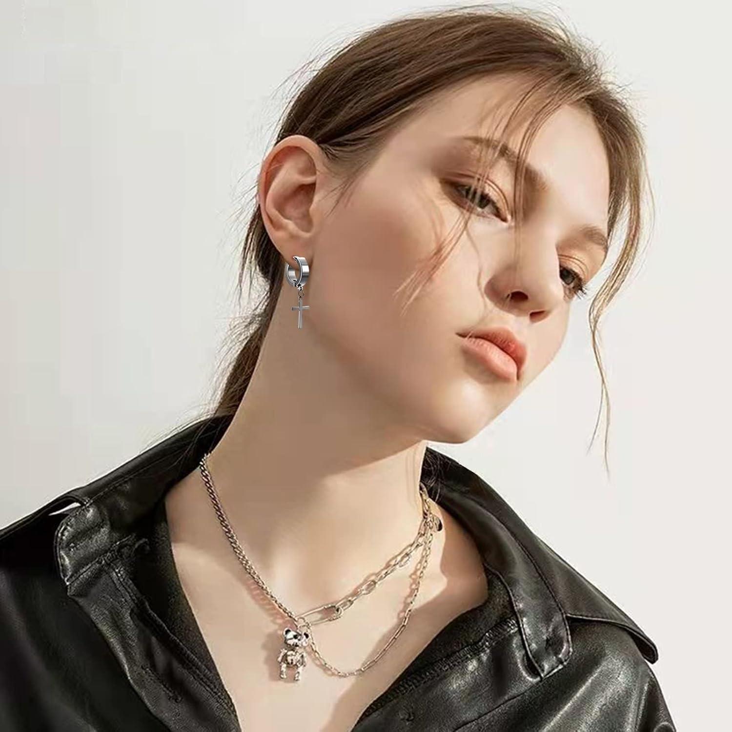 Juego de 10 Pares de Pendientes Magnéticos LEBOCADO Acero Inoxidable