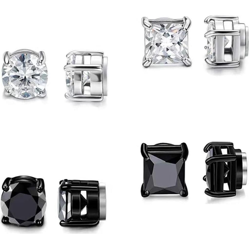 Juego de 10 Pares de Pendientes Magnéticos LEBOCADO Acero Inoxidable