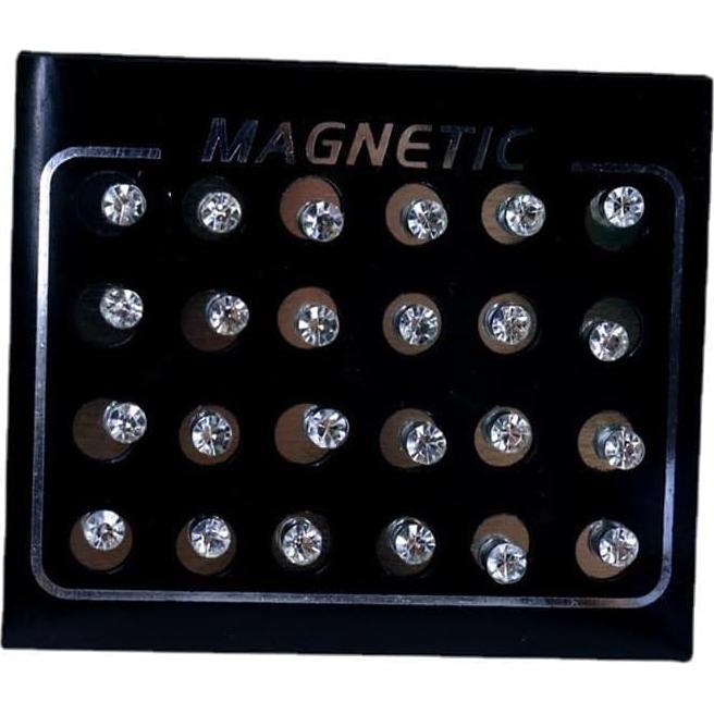 Pendientes Magnéticos de Cristal NC 24 Pcs 5mm Sin Perforación