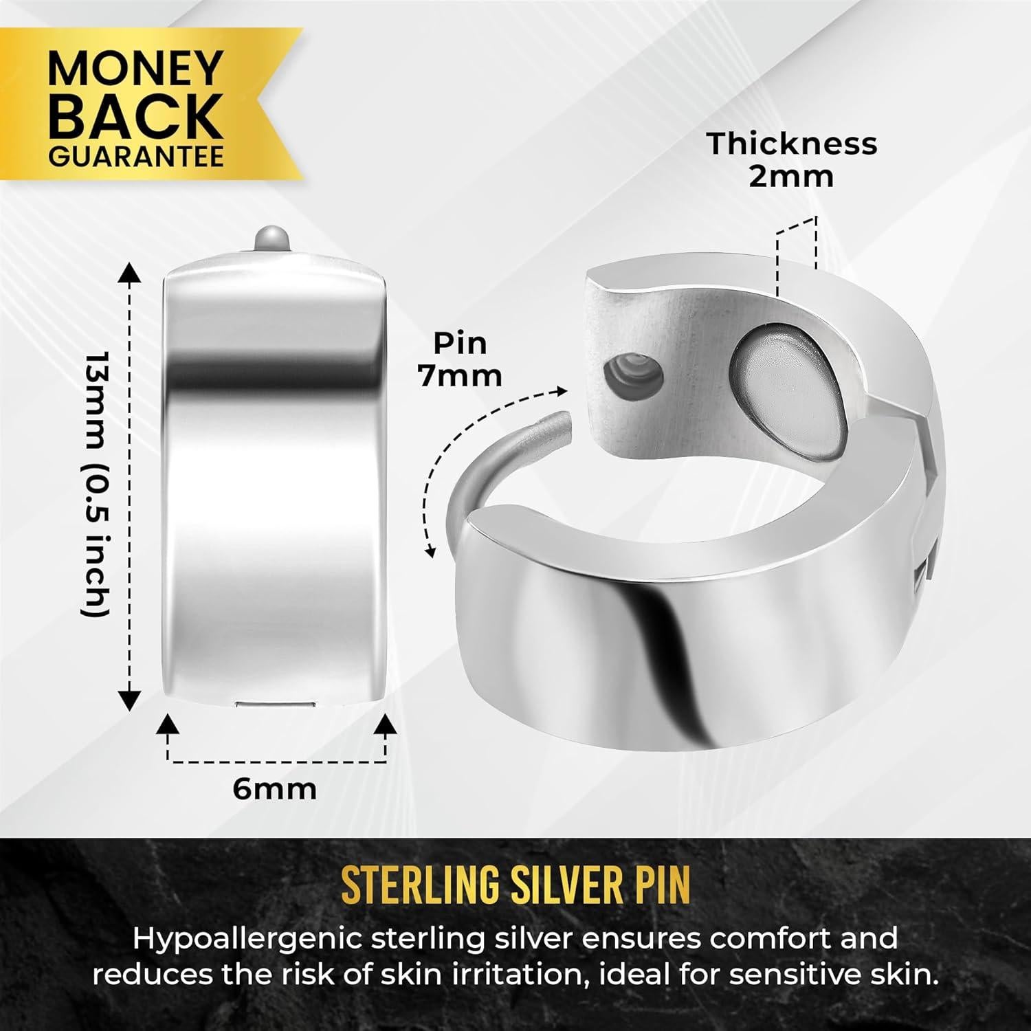 Pendientes Magnéticos MagnetRX de Acero Inoxidable para Mujeres - Terapia Linfática