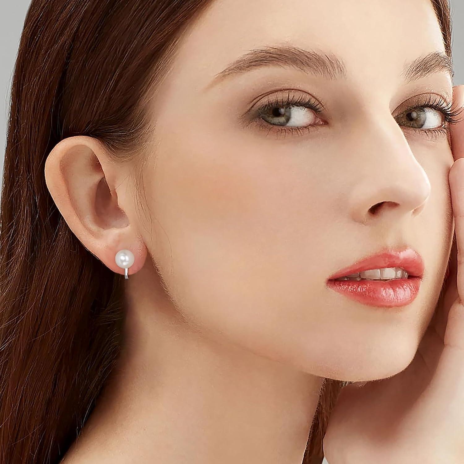 Pendientes de Clip Hipoalergénicos Ritach Plata Circonita