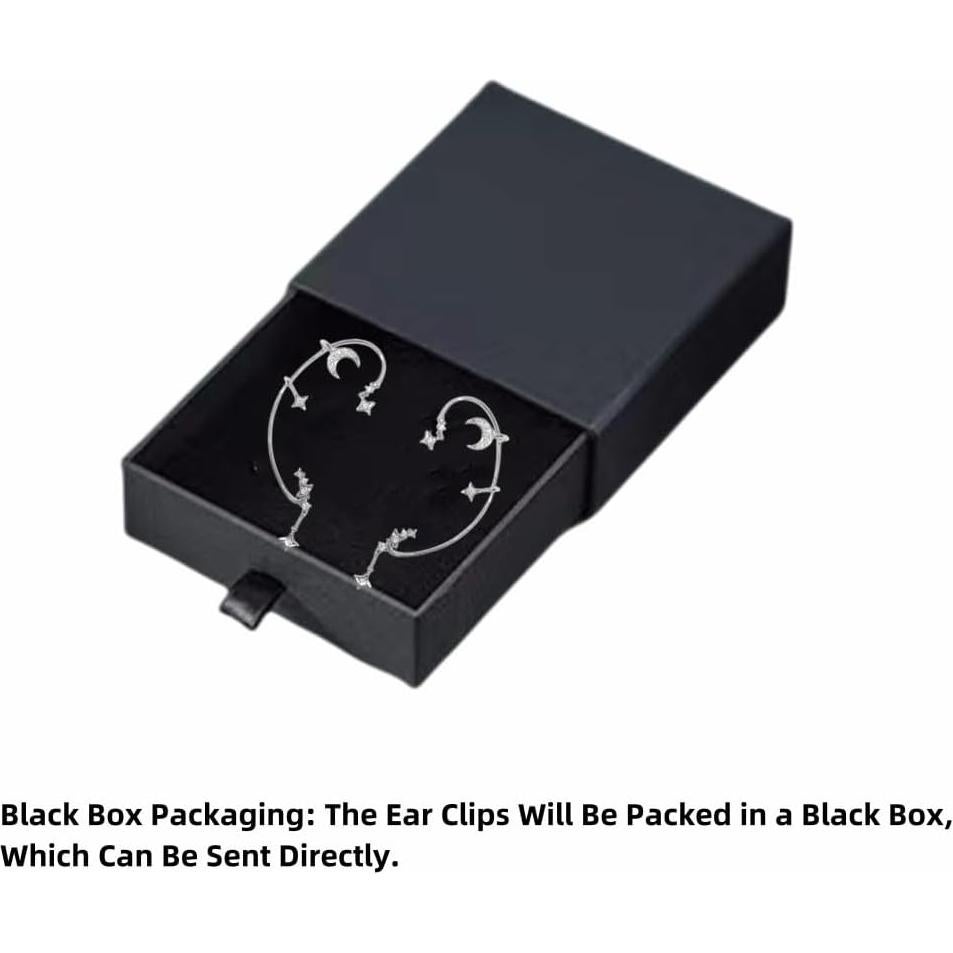 Pendientes de Clip para Mujeres Luna y Estrella - 2 Piezas