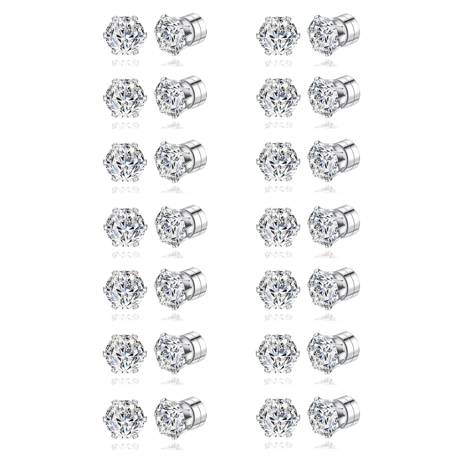 Juego de 14 Pares Pendientes Magnéticos Ofeiyaa 4MM 6MM