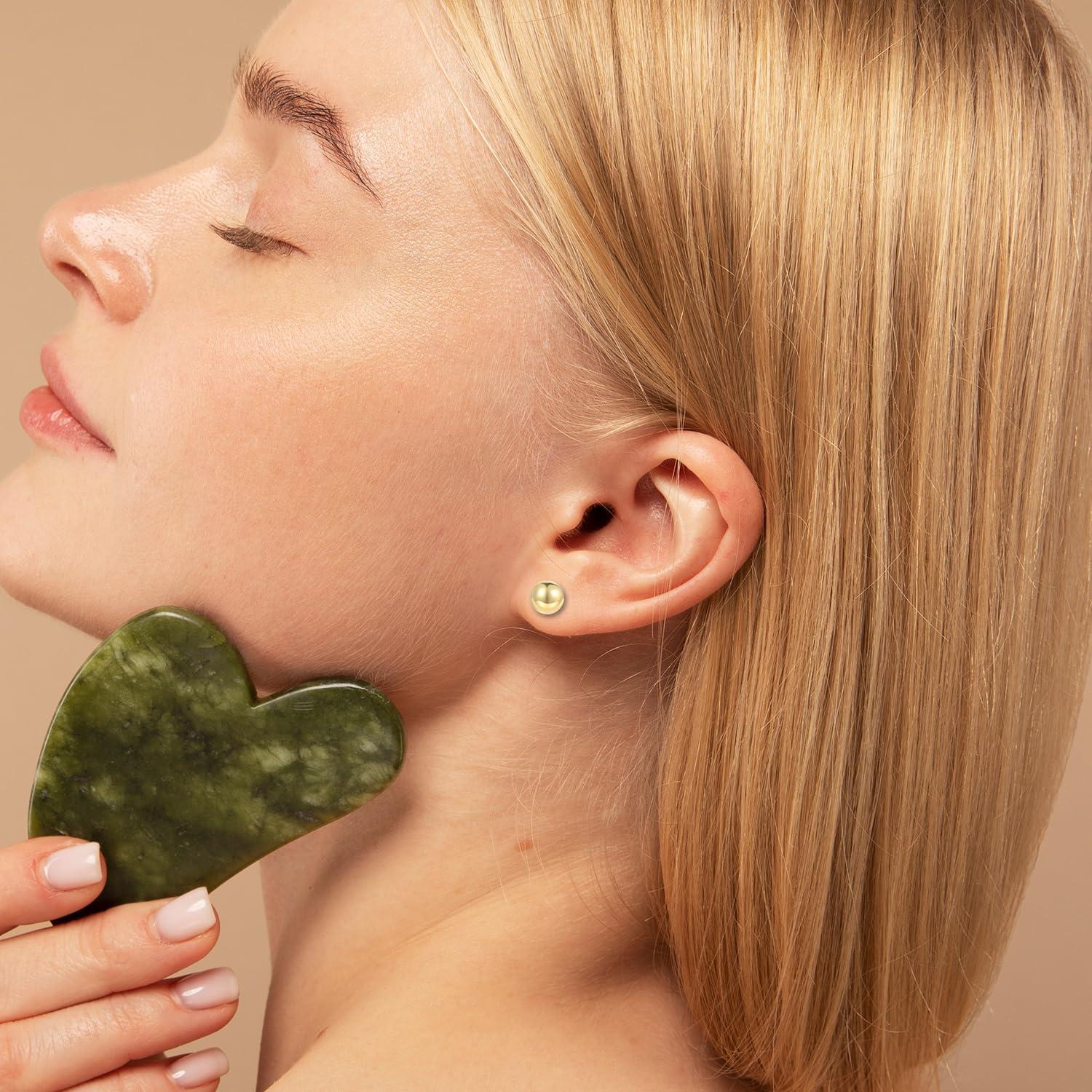 Pendientes de perno de bola de plata esterlina 4mm chapados en oro 18K