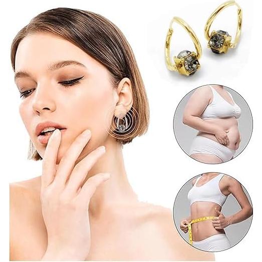 Pendientes Lymphvity para Mujeres Sunglnl - Oro, Circonita, 2 Pcs