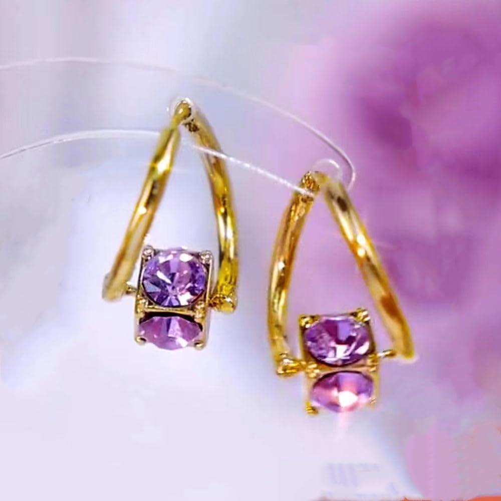 Pendientes Lymphvity para Mujeres Sunglnl - Oro, Circonita, 2 Pcs