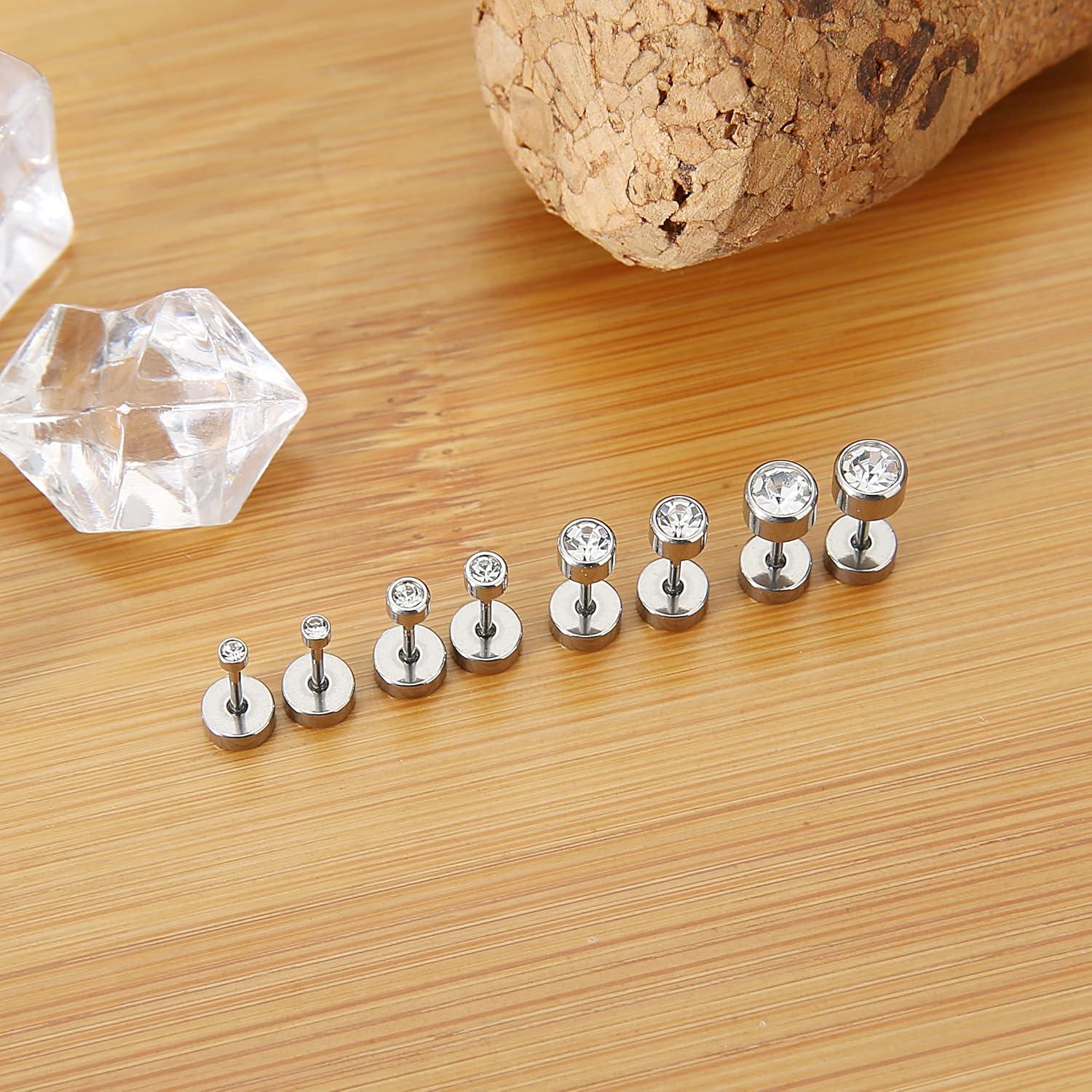 Pendientes de Titanio Hipoalergénicos MJust 20G con Circonio