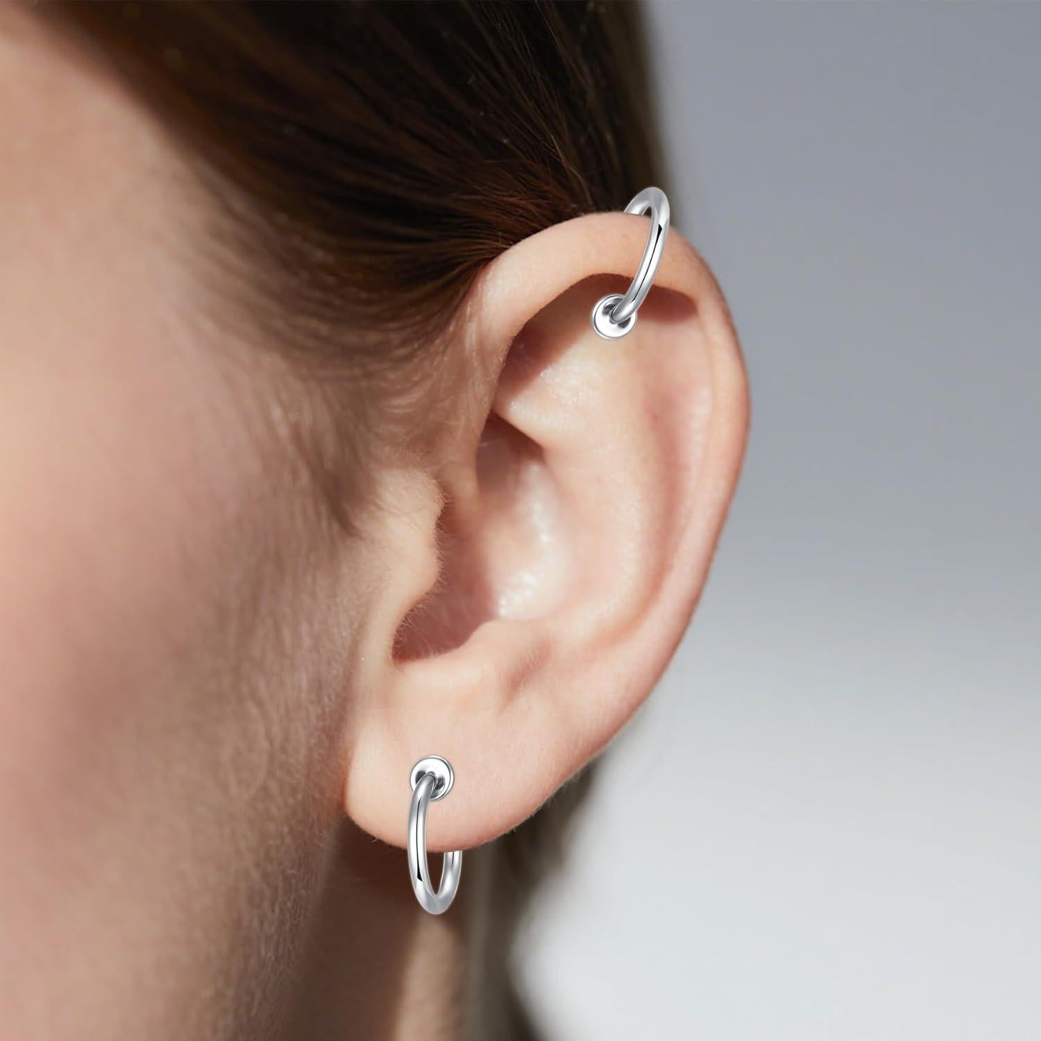 Aros de Nariz Falsos D.Bella Acero Inoxidable 9 Piezas