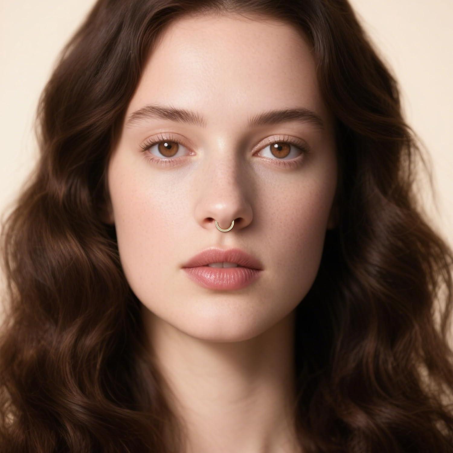 Aros de Nariz Falsos D.Bella Acero Inoxidable 9 Piezas