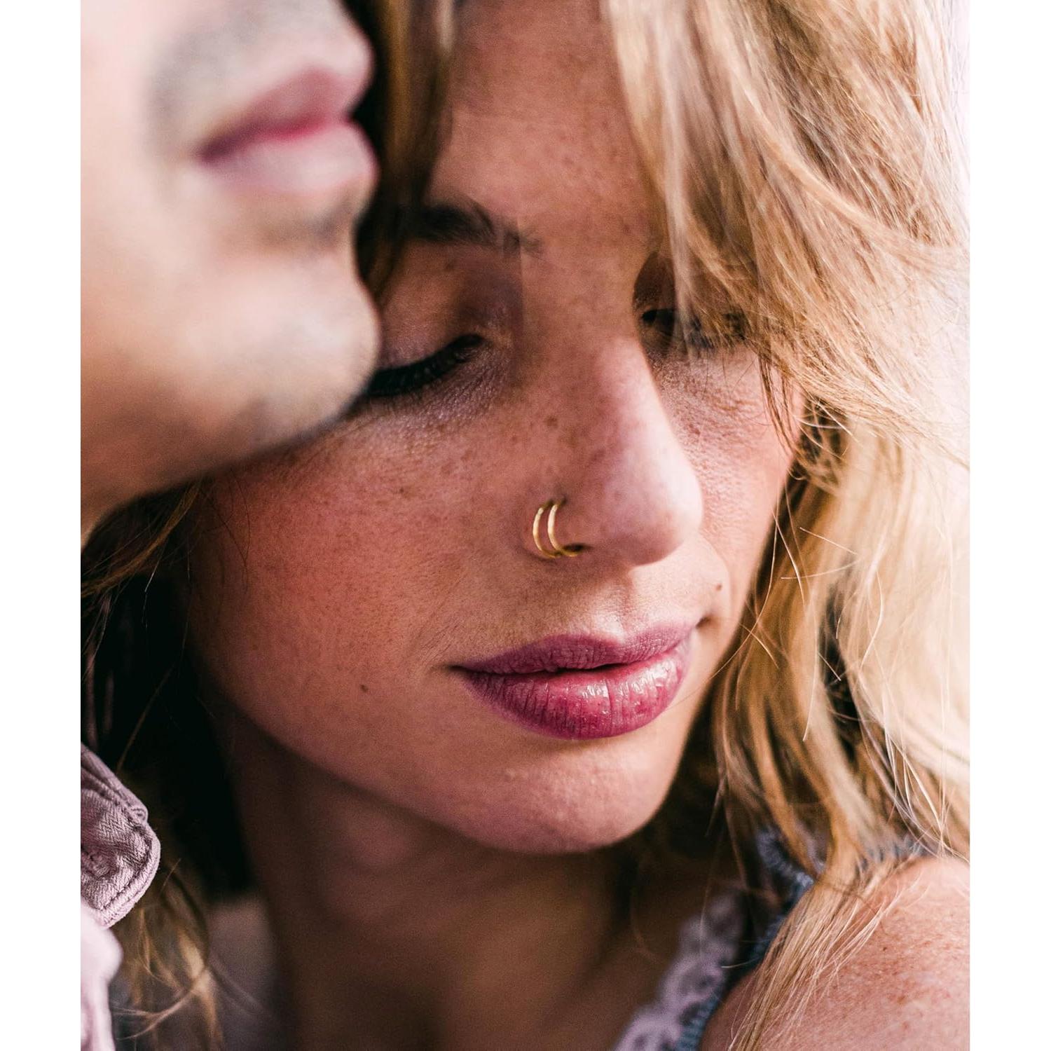 Set 12 Aros Nasales Falsos Velcare Acero Inoxidable 316L