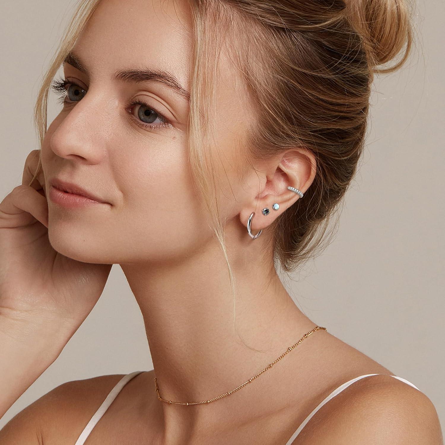 Conjunto de Pendientes de Titanio Hipoalergénicos 9 Pares