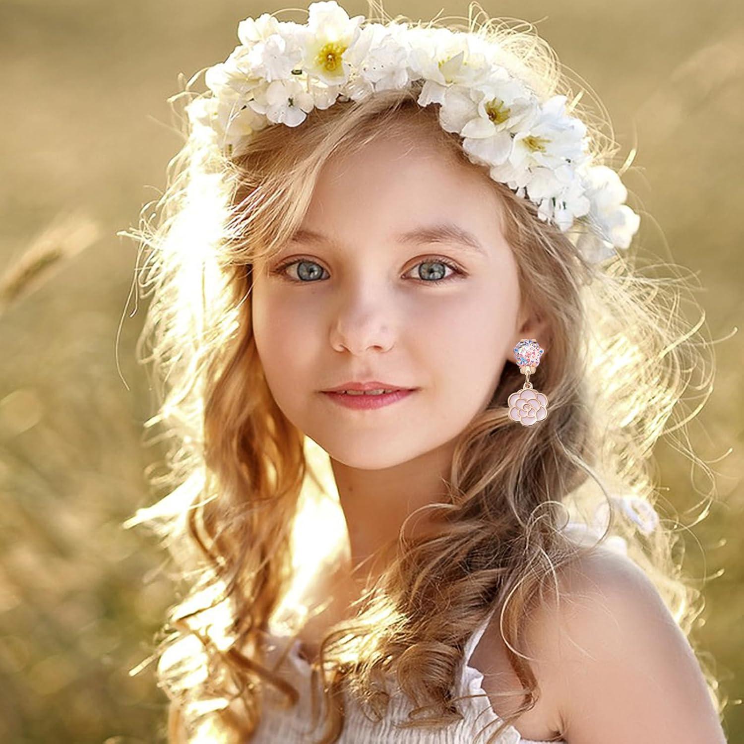 Set de 12 Pendientes de Clip para Niñas - Joyería Colorida