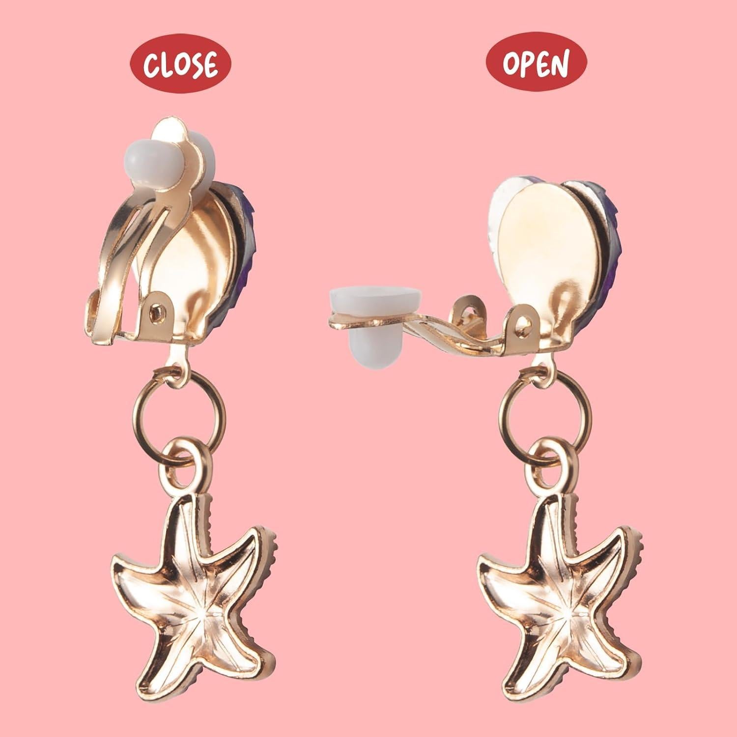 Set de 12 Pendientes de Clip para Niñas - Joyería Colorida