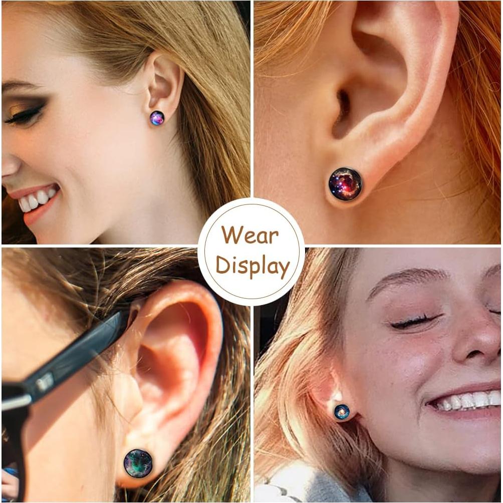 Set de 6 Pares Pendientes Hipoalergénicos SIISPRI Acero Inoxidable 10mm