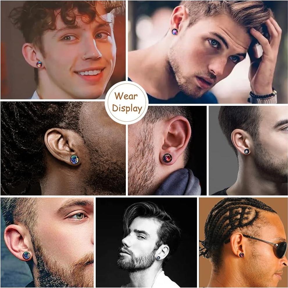 Set de 6 Pares Pendientes Hipoalergénicos SIISPRI Acero Inoxidable 10mm