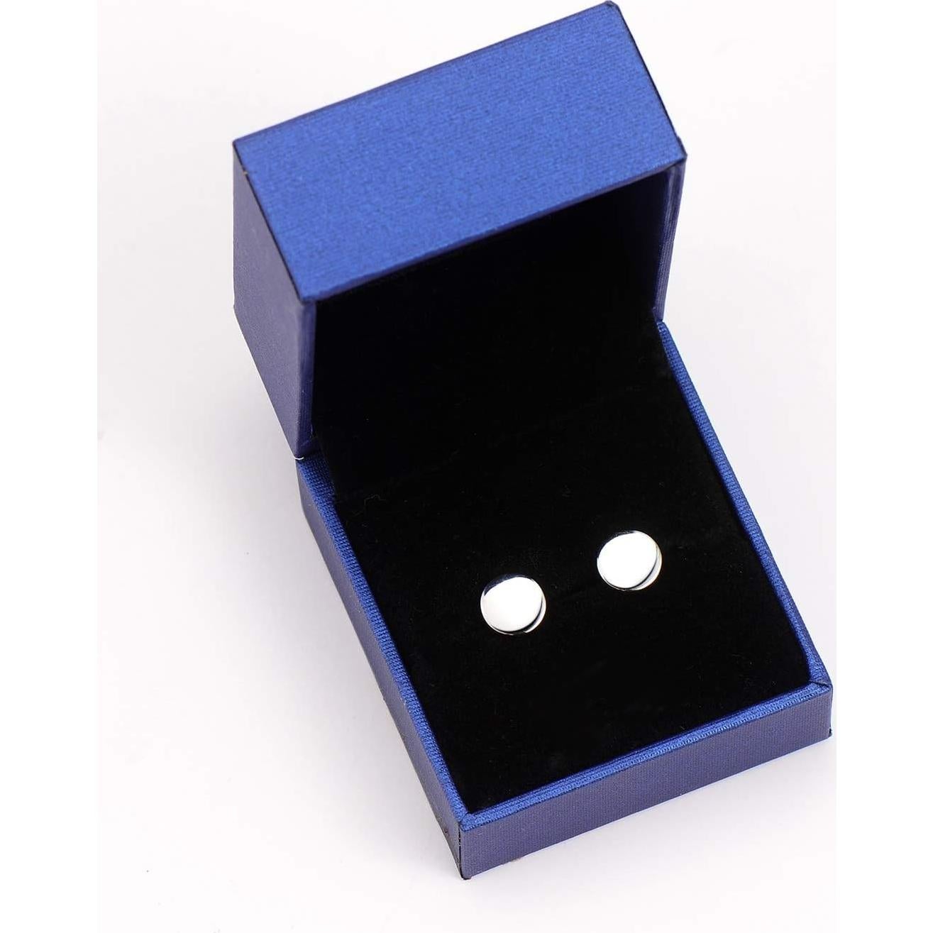 Pendientes de Stud de Plata Esterlina 6mm Chapados en Oro Blanco