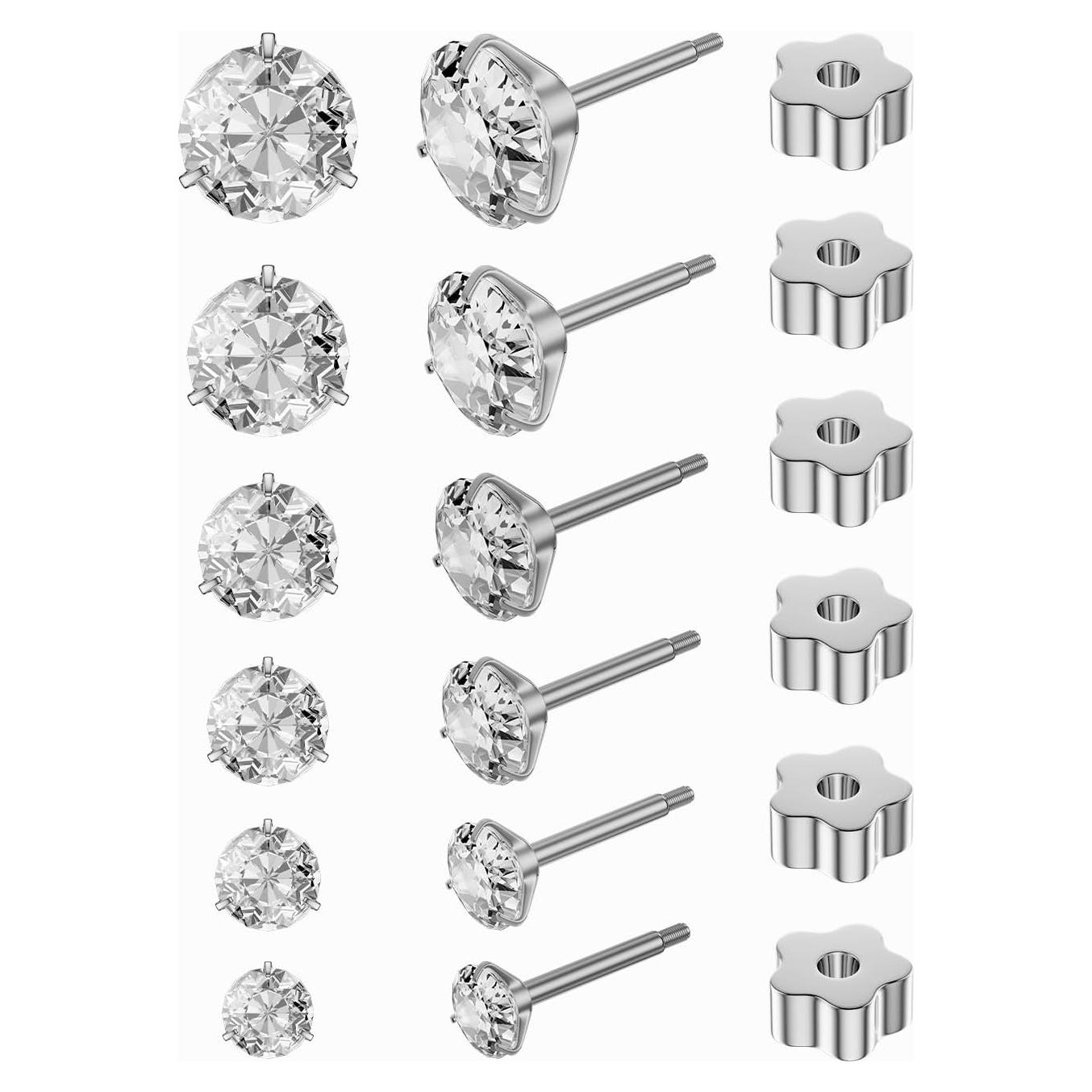 Pendientes de Garra Hipoalergénicos Supsiah - 6 Pares 3-8mm