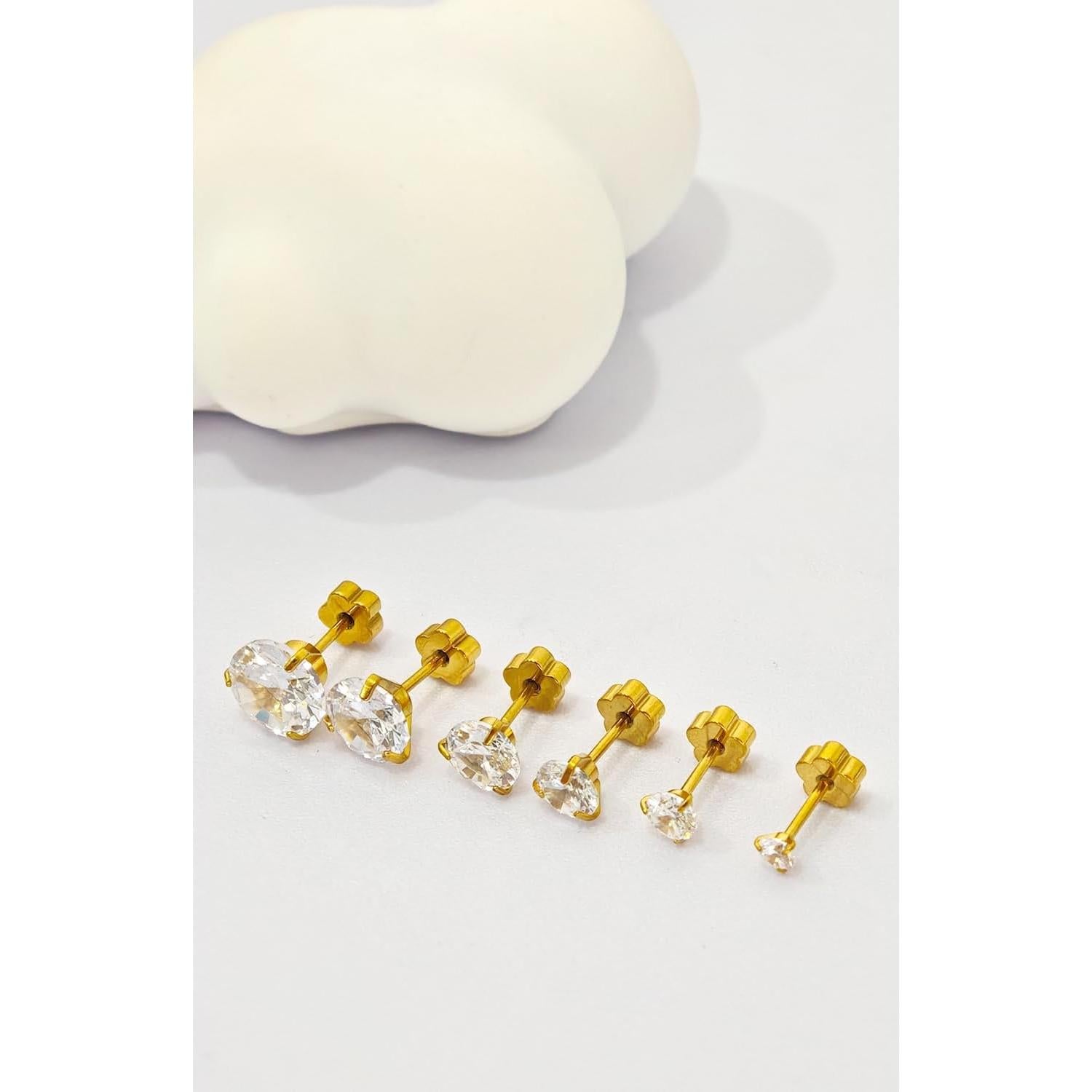 Pendientes de Garra Hipoalergénicos Supsiah - 6 Pares 3-8mm