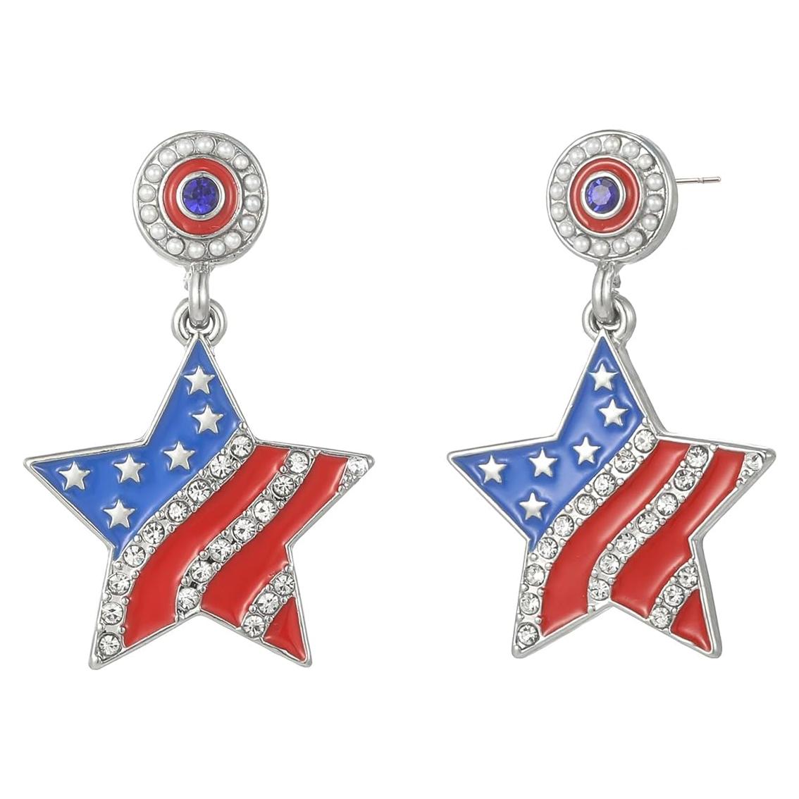 Pendientes Colgantes Patrióticos Madison Tyler - Estrella Americana