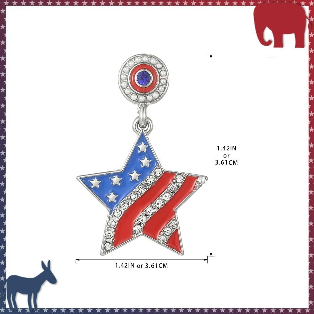 Pendientes Colgantes Patrióticos Madison Tyler - Estrella Americana