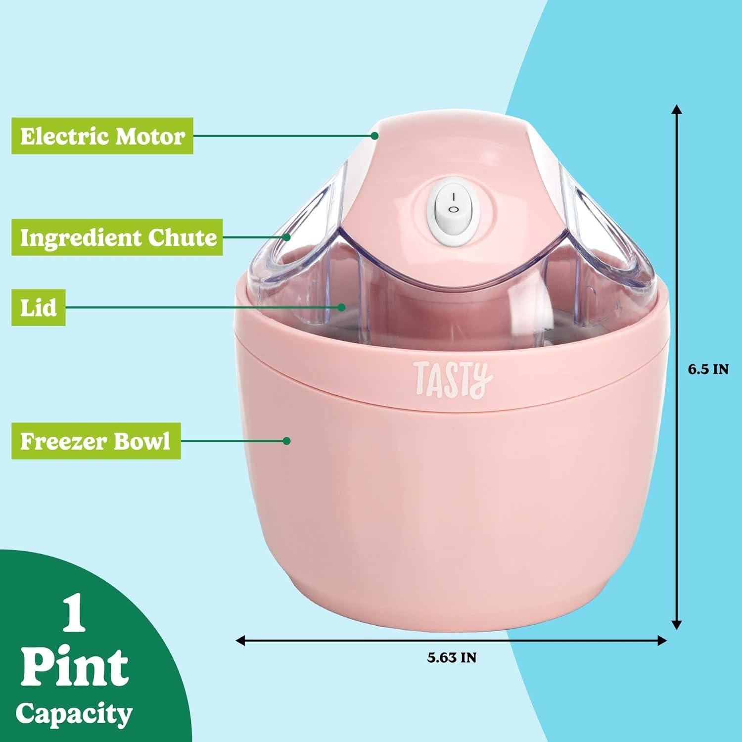 Mini Máquina de Helados Tasty Rosa 1,57 kg Compacta