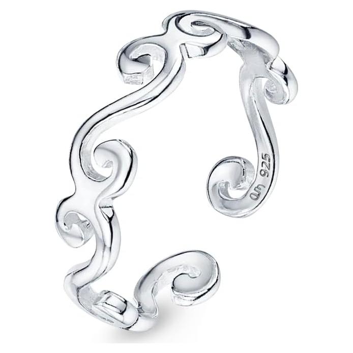 Anillo de Dedo de Plata Esterlina 925 para Mujeres - Ola