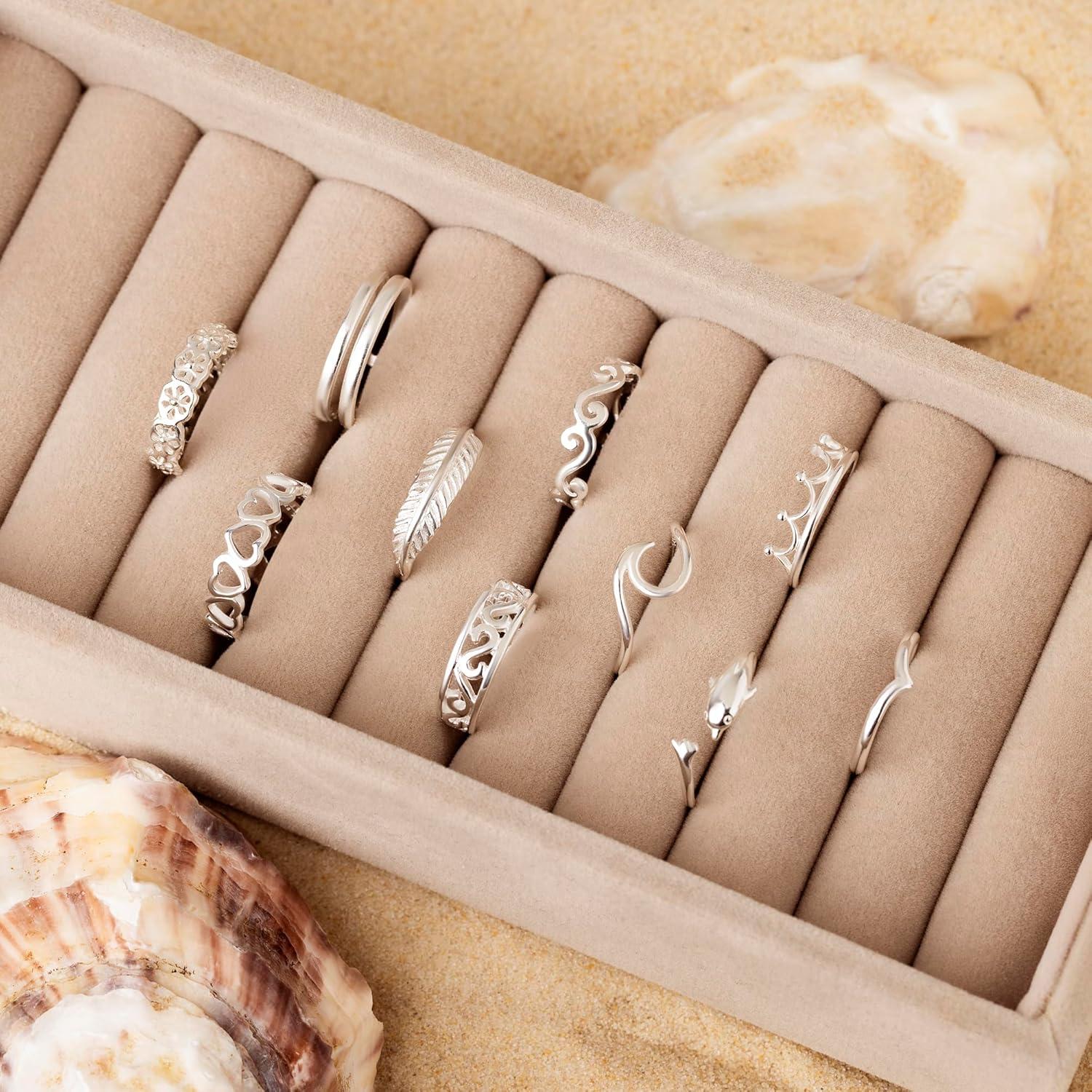 Anillo de Dedo de Plata Esterlina 925 para Mujeres - Ola