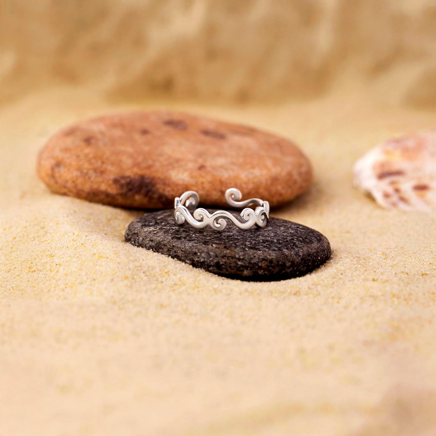 Anillo de Dedo de Plata Esterlina 925 para Mujeres - Ola