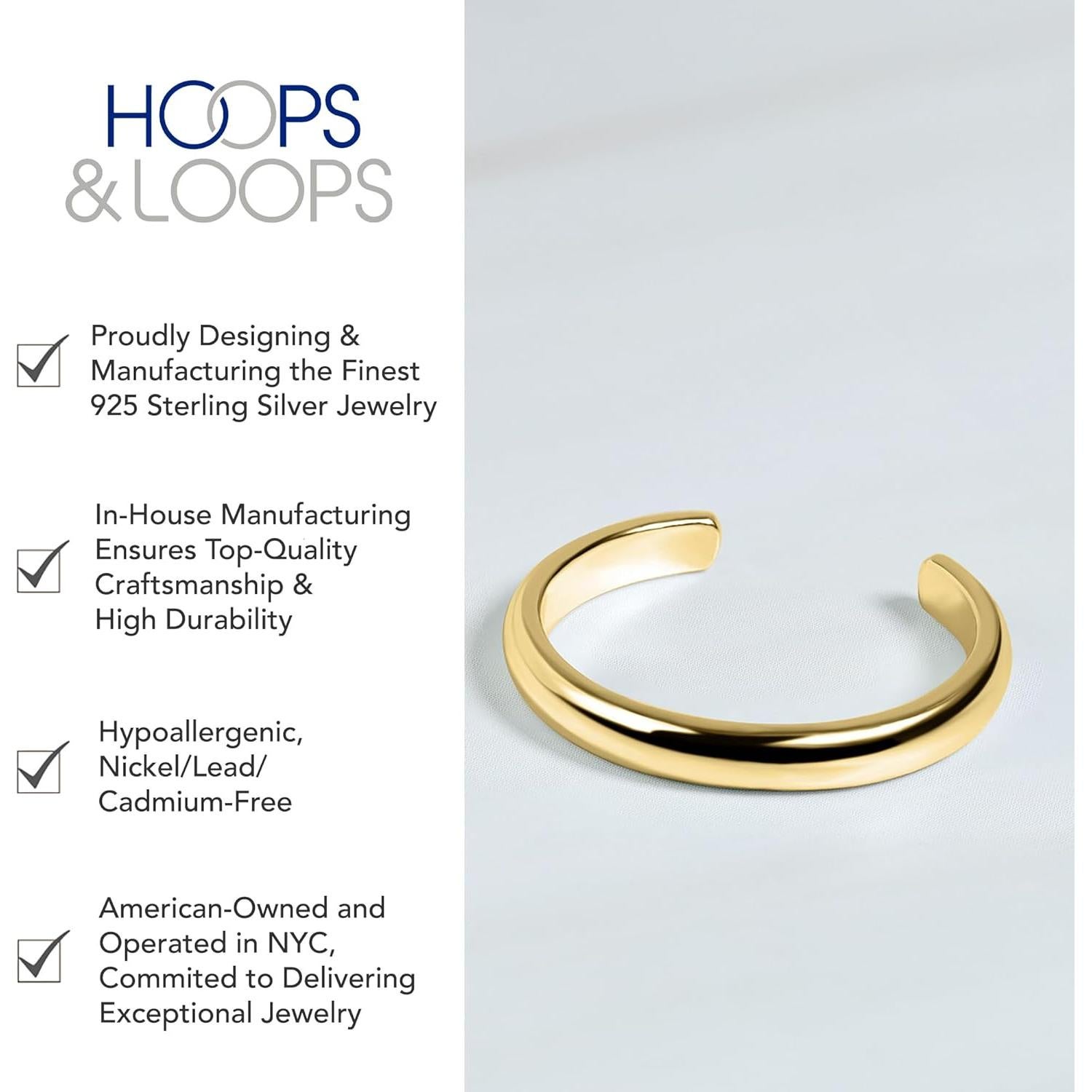 Anillo Abierto de Dedo Plata Esterlina 925 Aros y Bucles