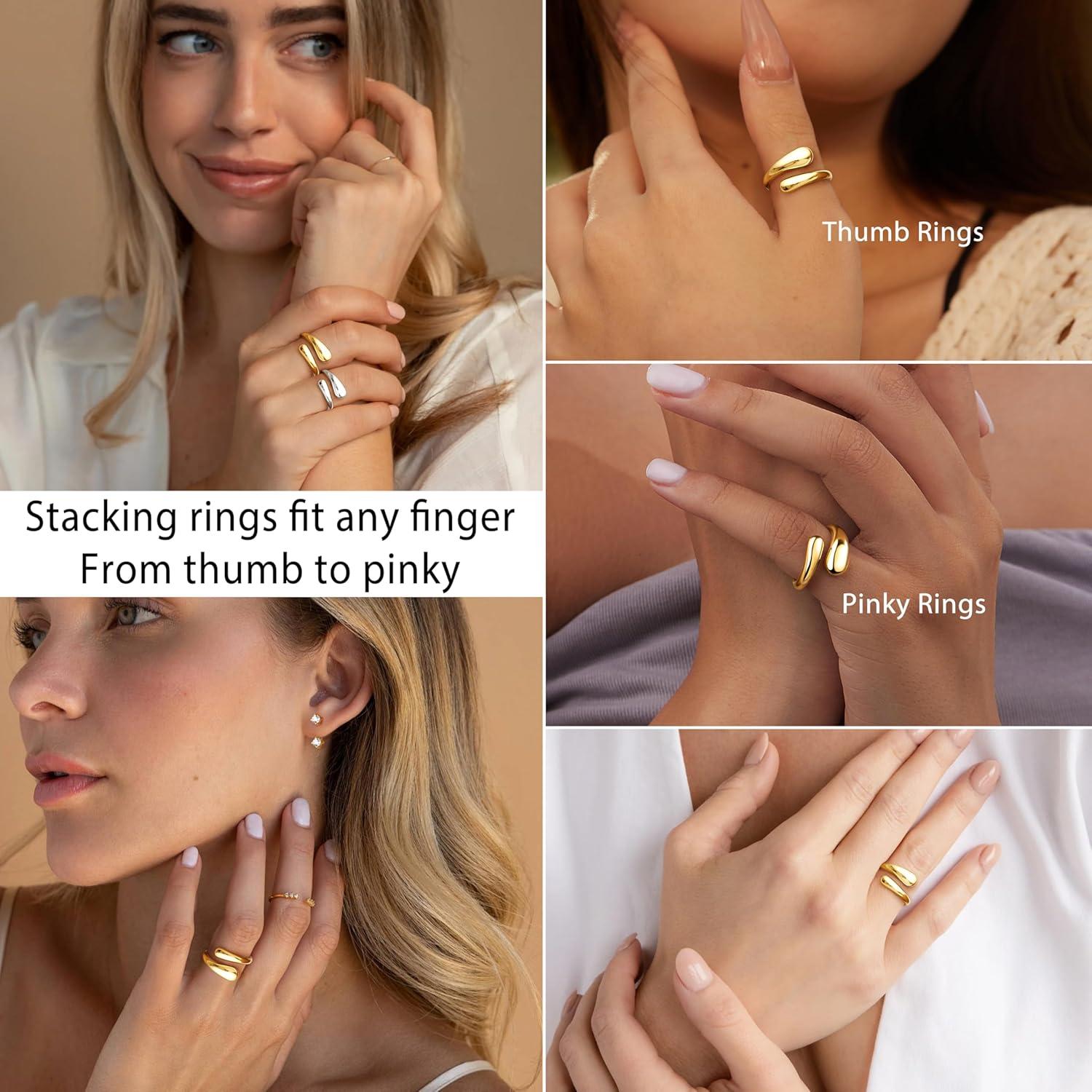 Anillo de Oro Hipoalergénico Ajustable para Mujeres Talla 3