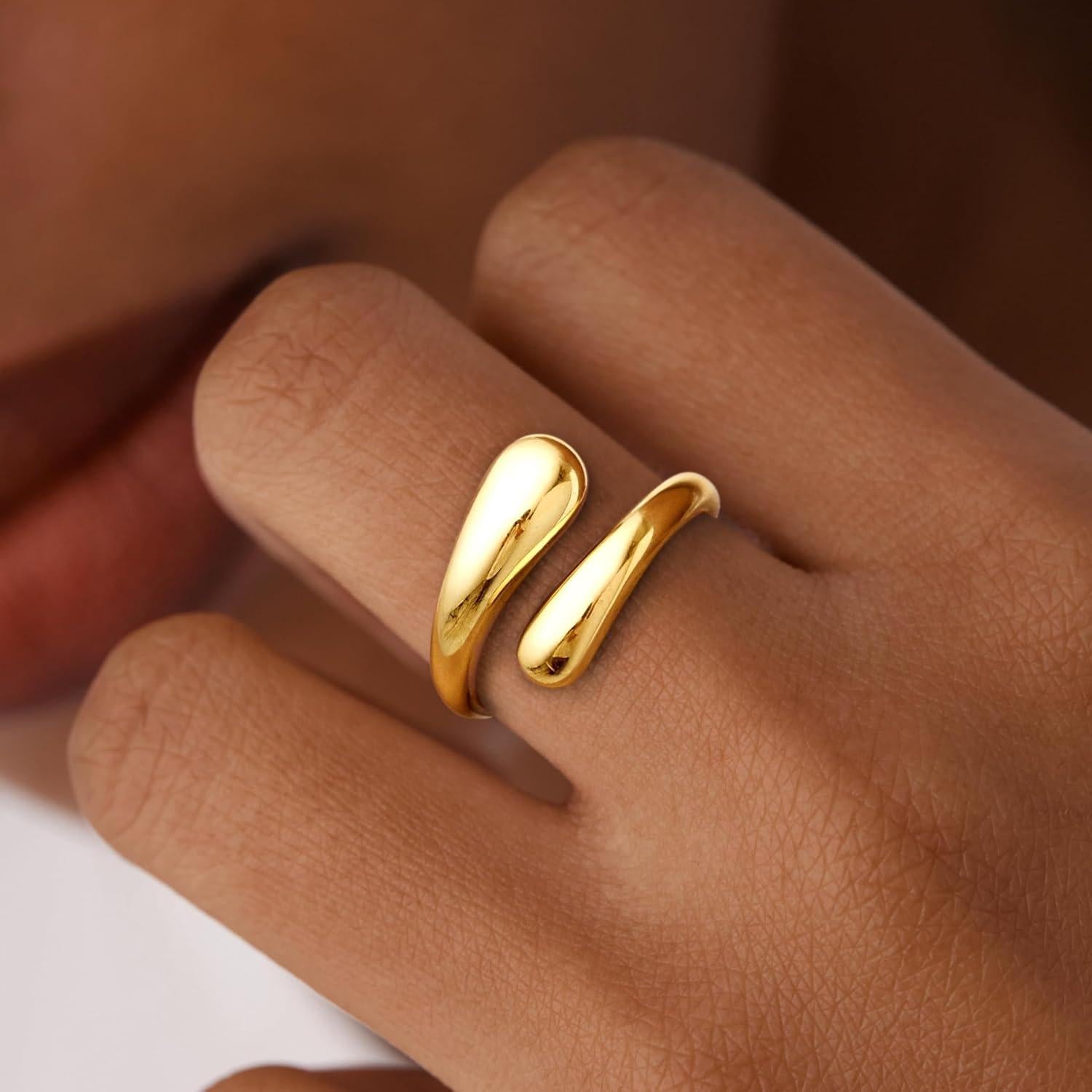 Anillo de Oro Hipoalergénico Ajustable para Mujeres Talla 3