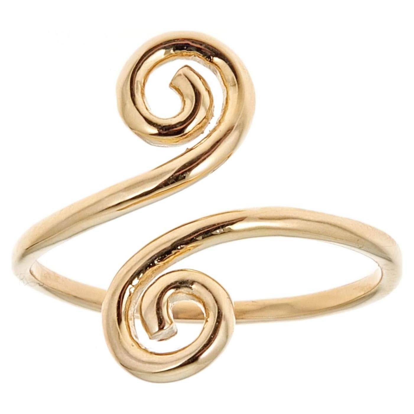 Anillo ajustable de remolino de oro 14k Ritastephens